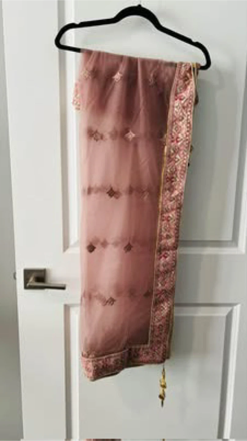 Pink Embroidered Anarkali Dress with Dupatta - photo 3