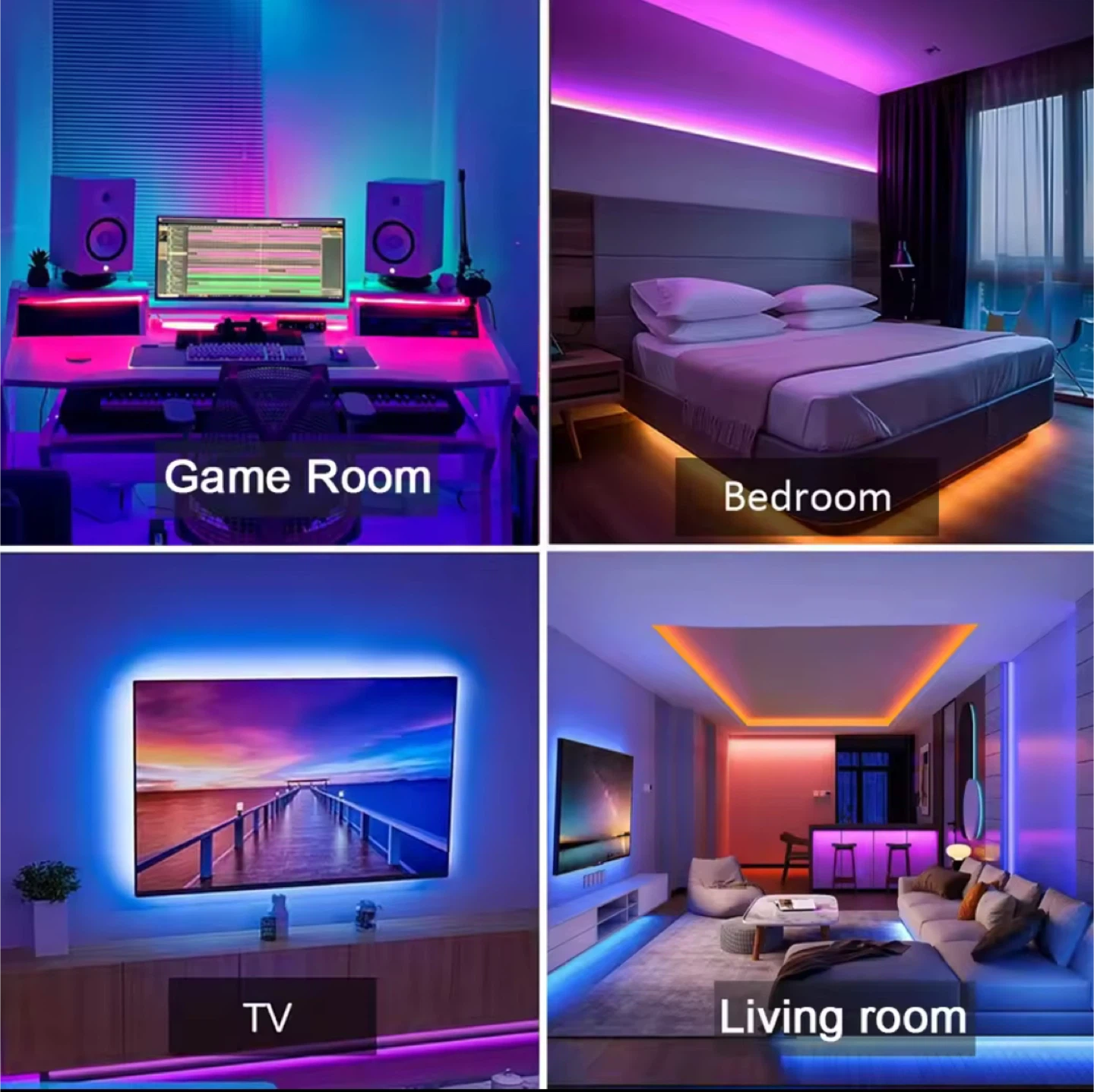 RGB LED Strip Lights with 44-Key Remote & App Control - photo 2