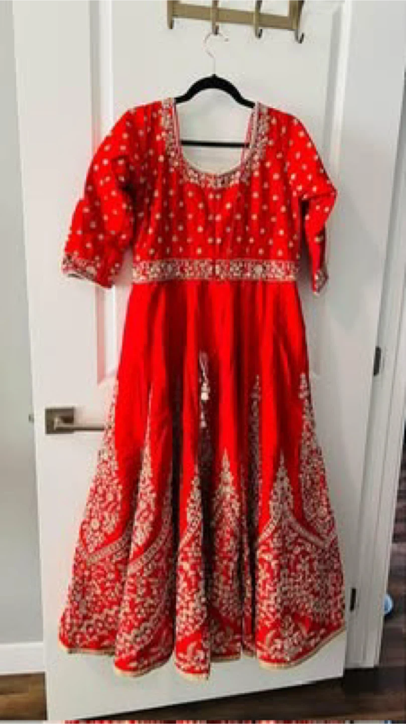 Red Bridal Lehenga Choli with Dupatta - photo 2
