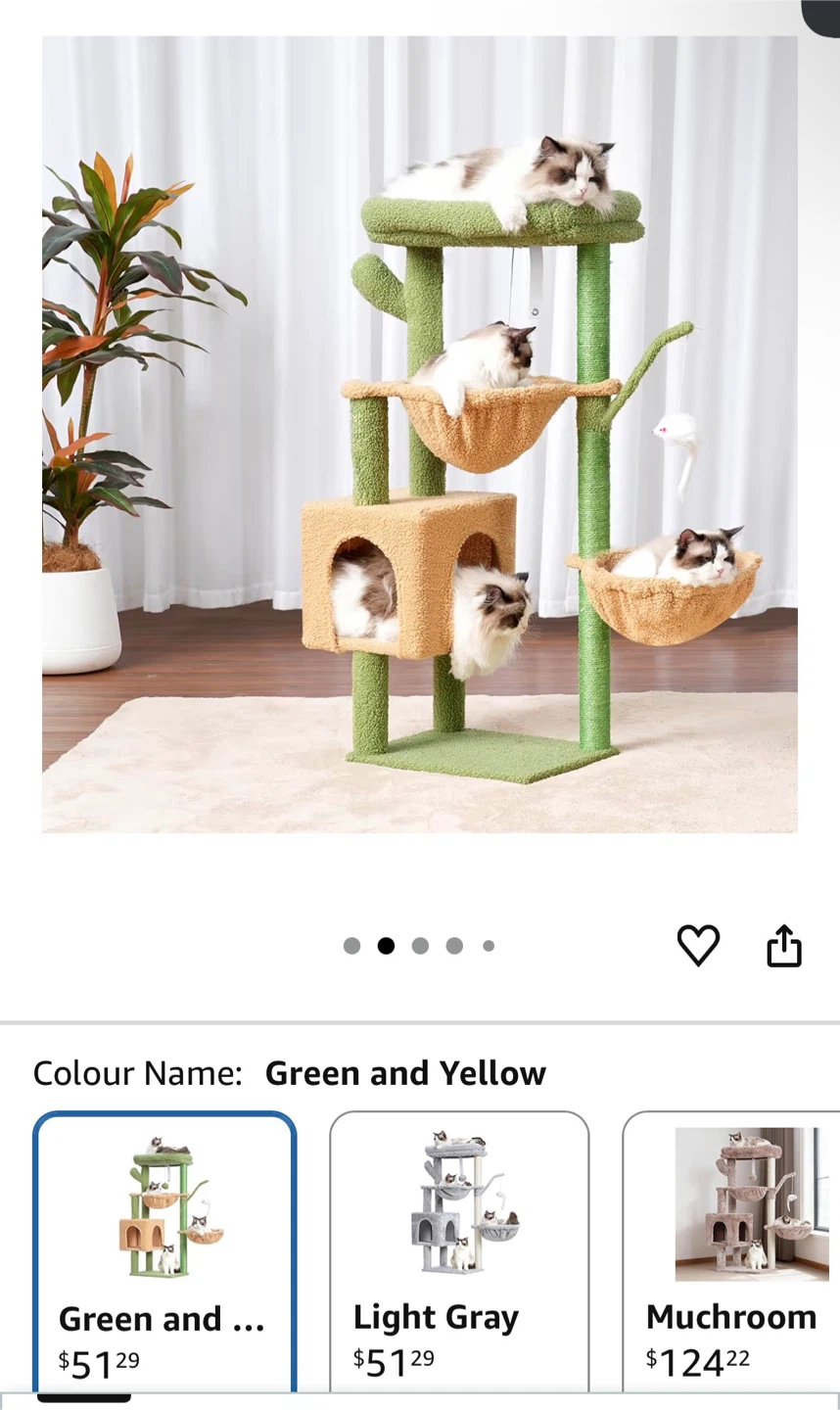Cat Tree Condo with Hammock and Perches
