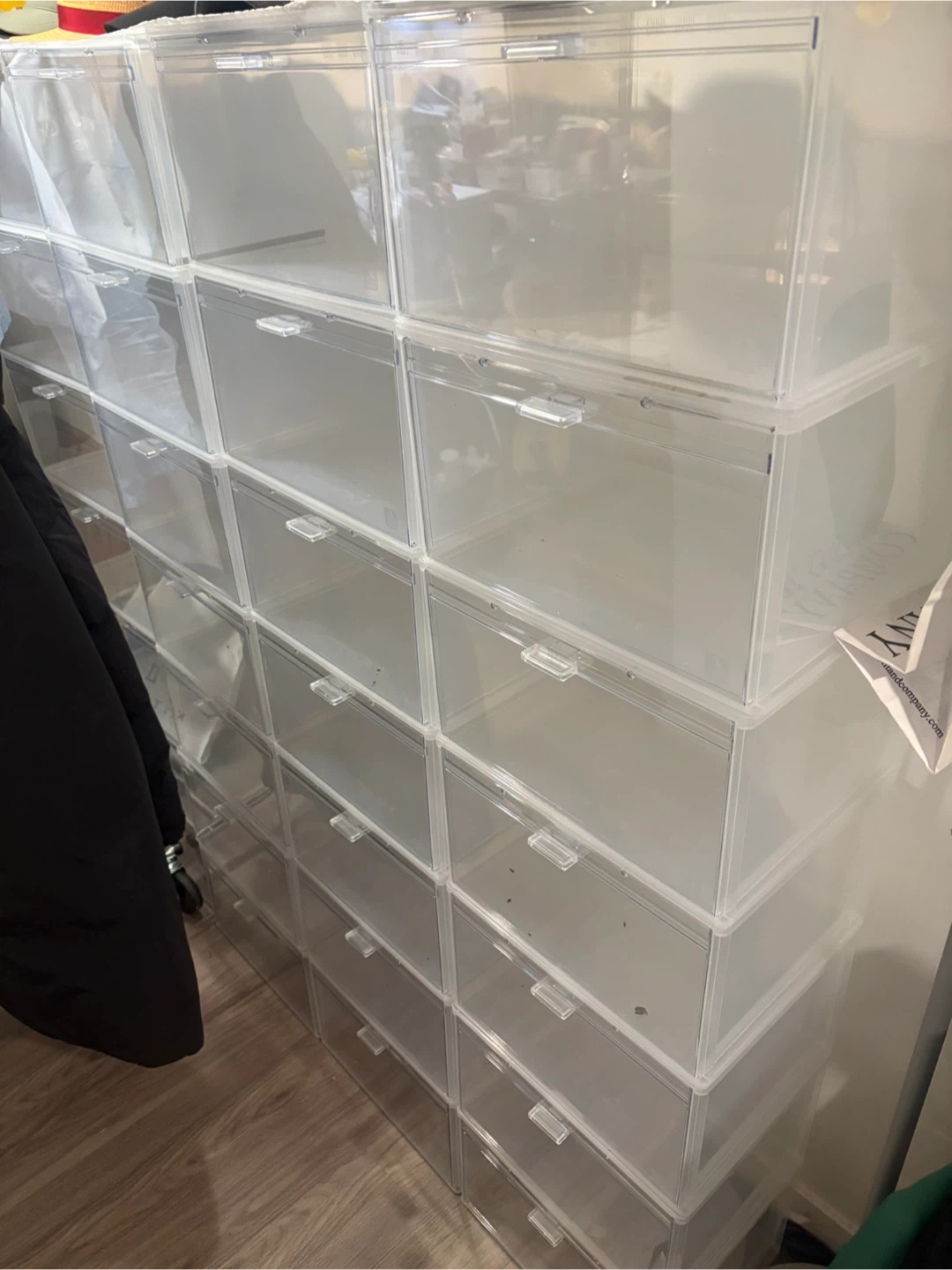 Clear Stackable Shoe Box Storage Containers