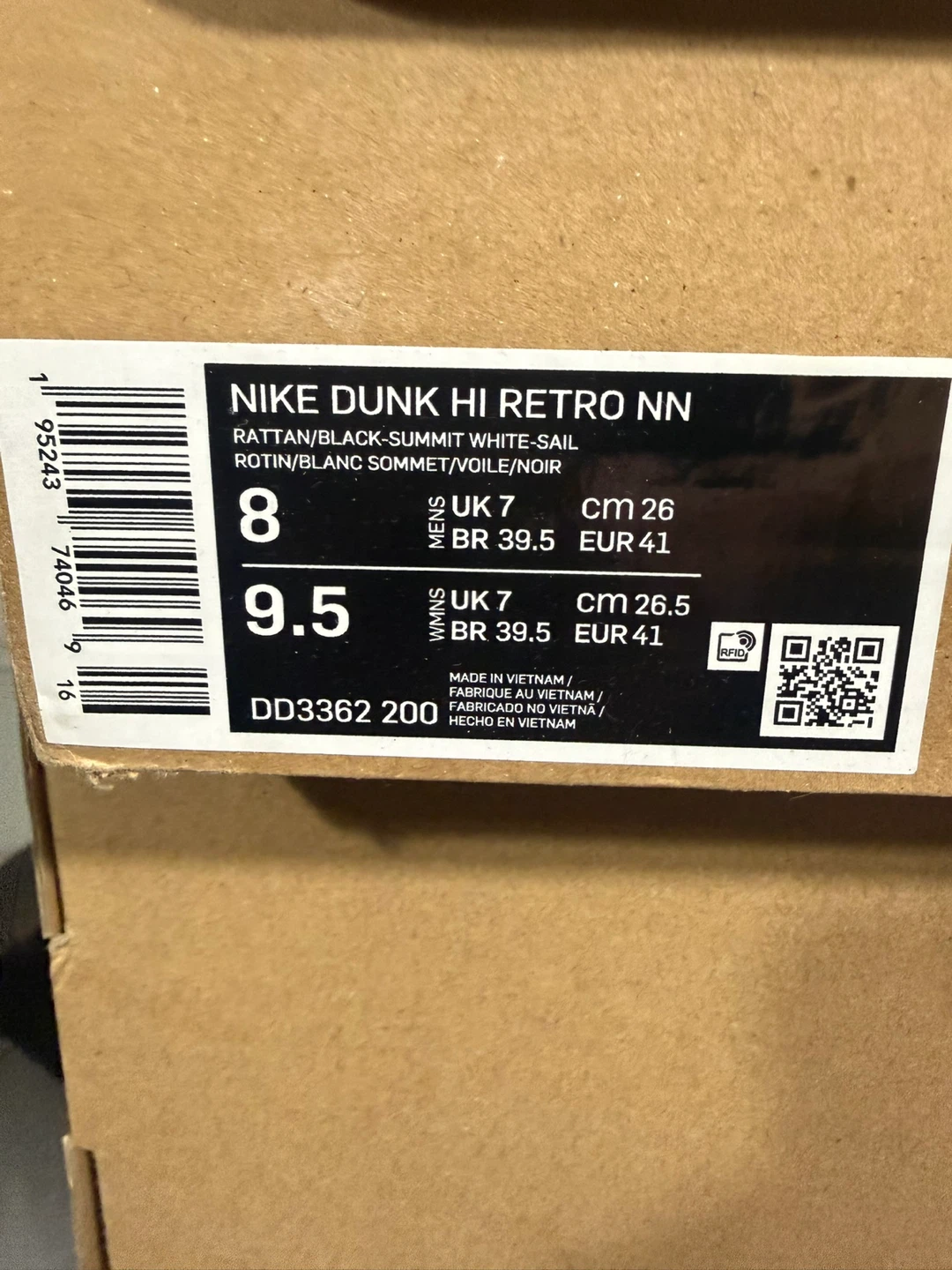Nike Dunk Hi Retro NN "Rattan/Black-Summit White-Sail" - photo 4