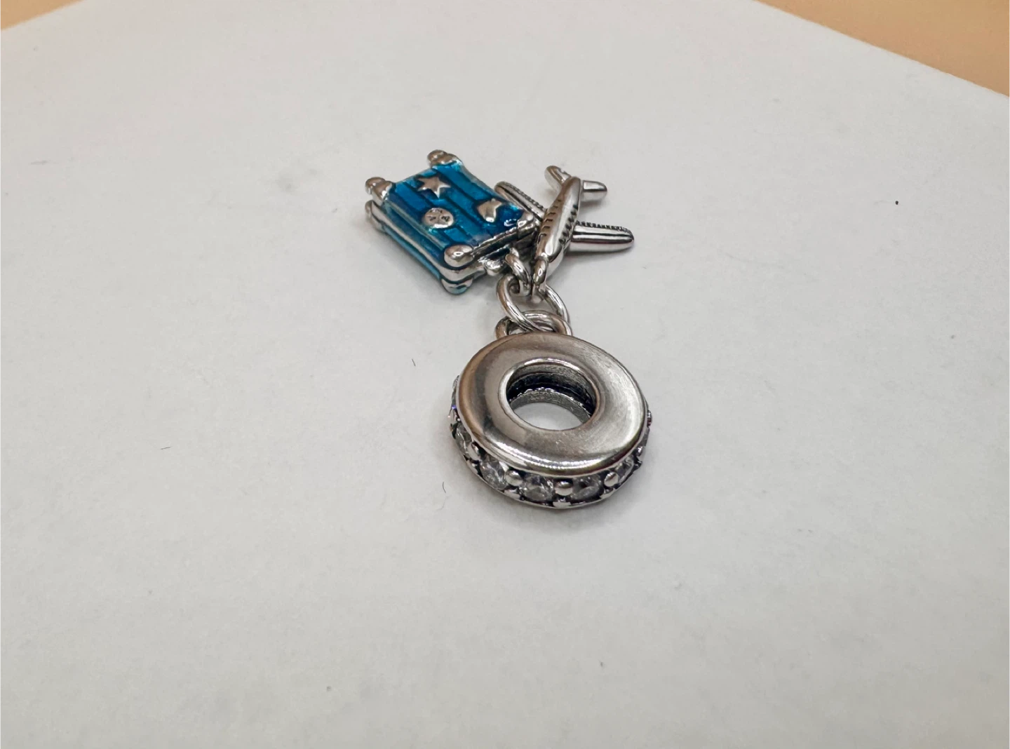 Travel Charm Bead Airplane & Suitcase Sterling Silver - photo 2