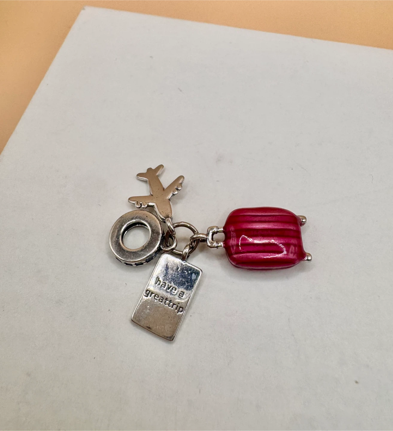 Travel Charm with Airplane, Suitcase, and Passport - photo 2