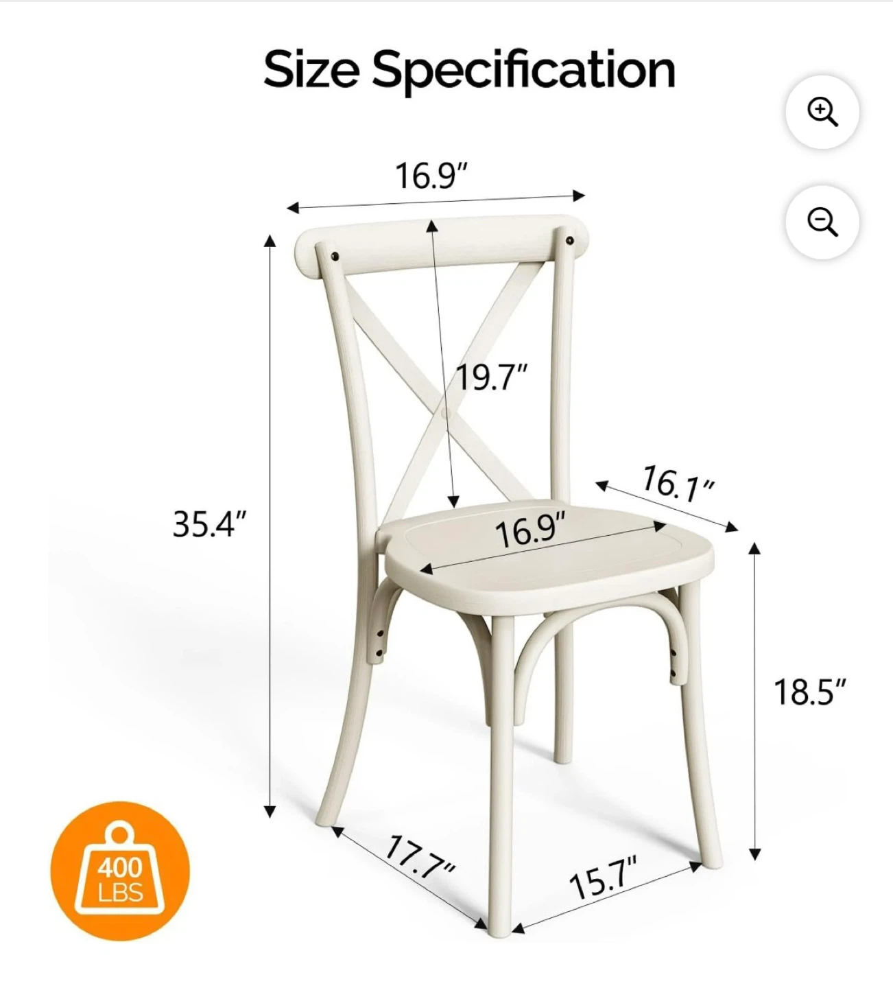 Brand New Resin Dining Chairs Set of 2, Waterproof - photo 5