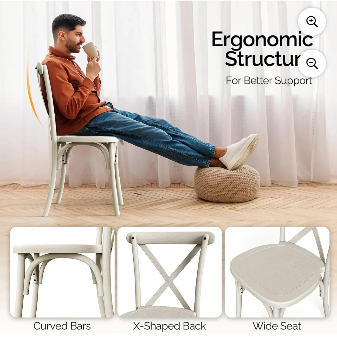Brand New Resin Dining Chairs Set of 2, Waterproof - photo 4