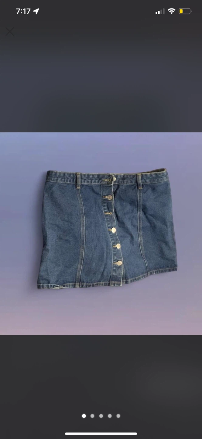 Ardene Blue Denim Button-Front Skirt - Size 9
