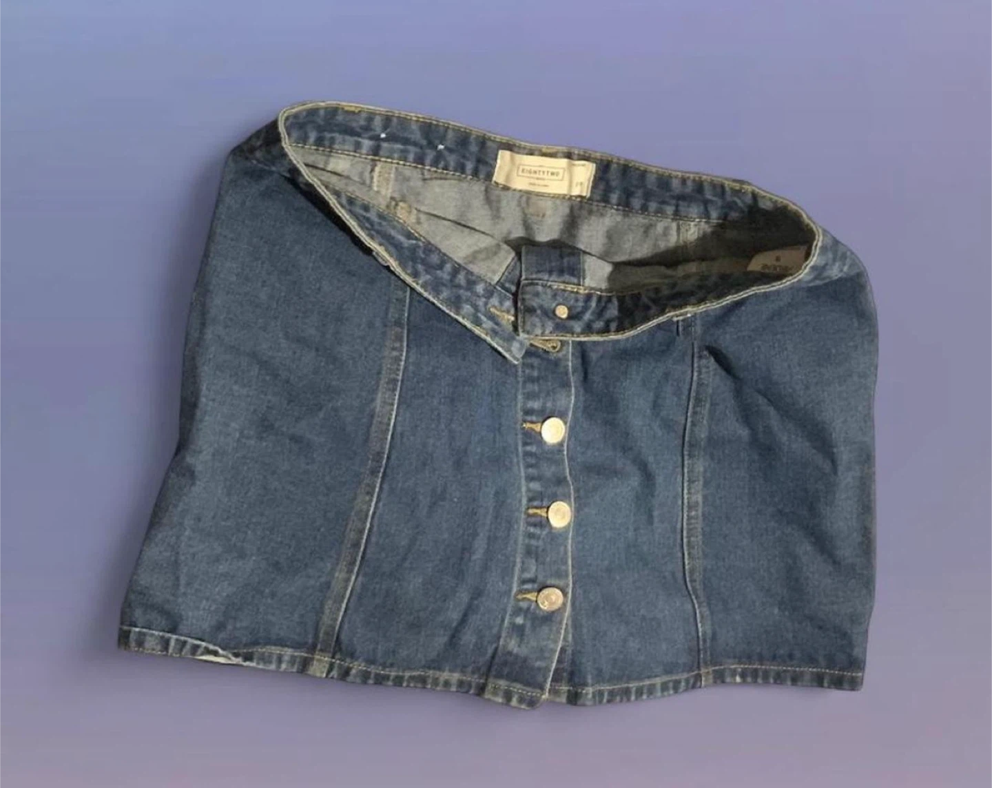 Ardene Blue Denim Button-Front Skirt - Size 9 - photo 2