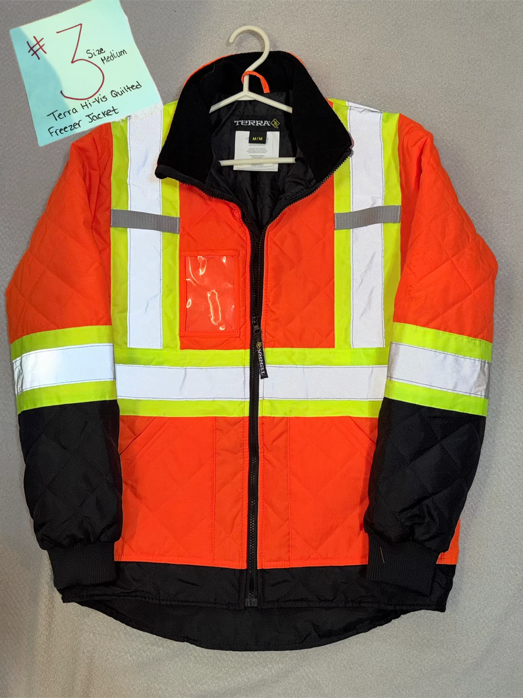 Terra Hi-Vis Quilted Freezer Jacket - Medium