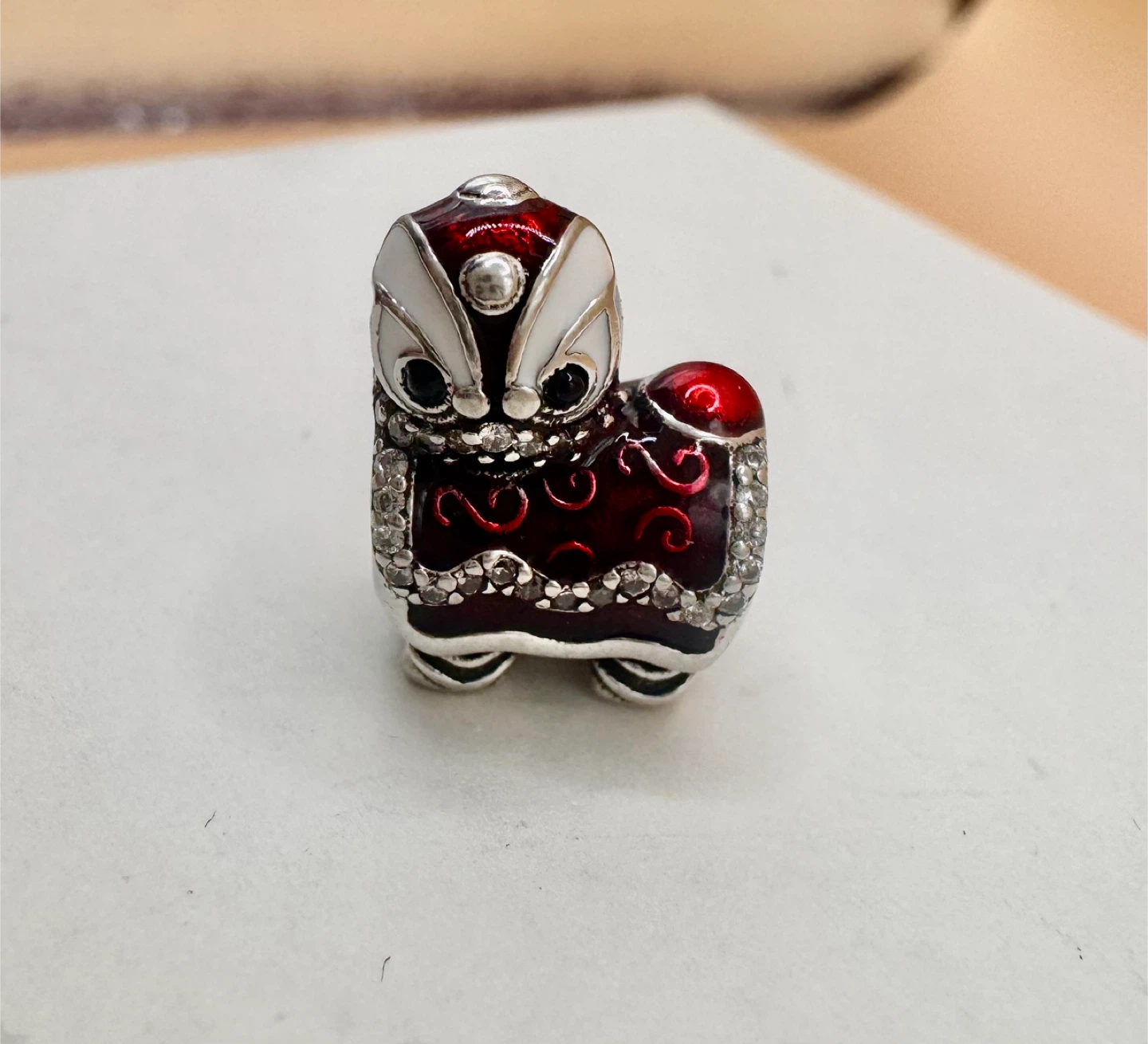 Lion Dance Charm Bead S925