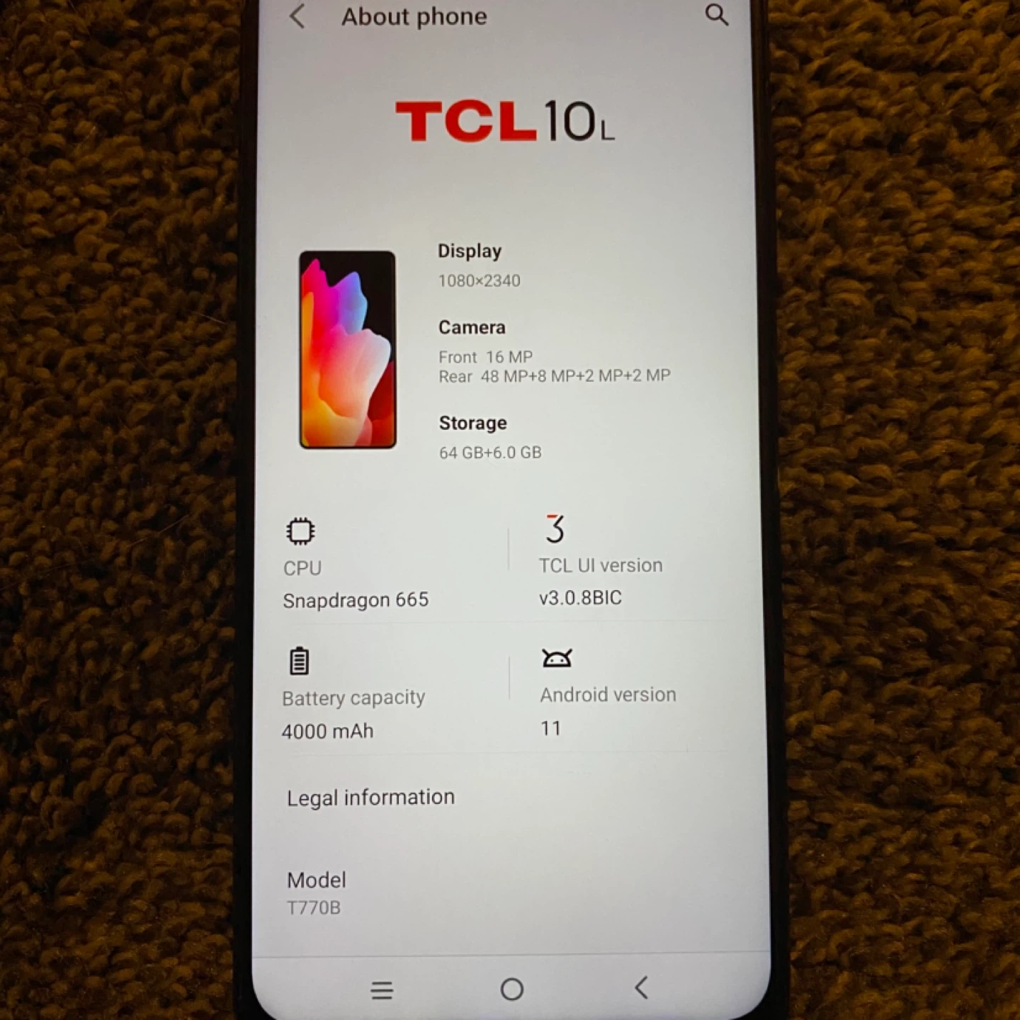 TCL 10L 64GB+6GB - Marina Blue / Carrier Unlocked - photo 5