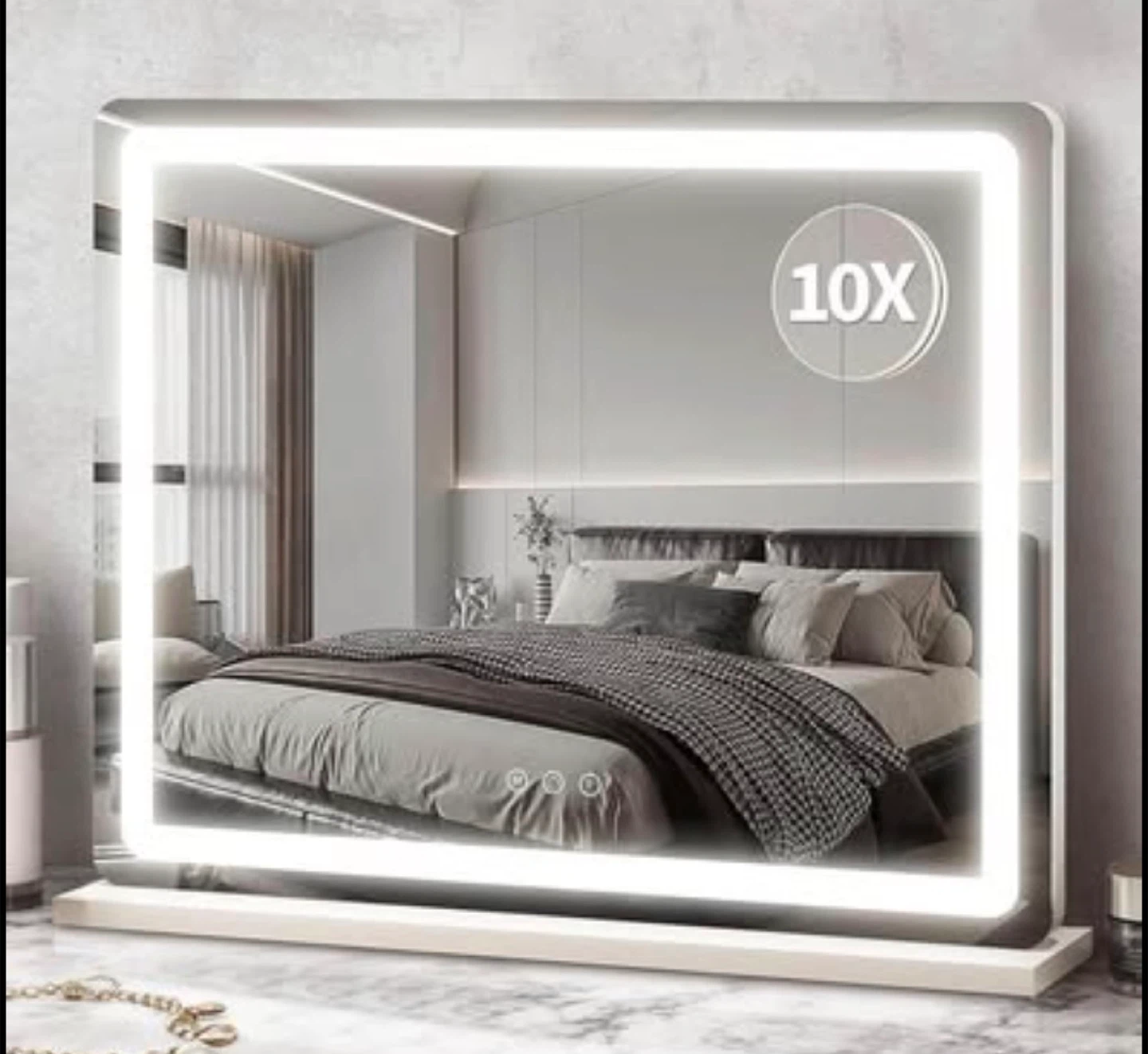 Lighted Vanity Mirror 23" x 18" - Dimmable, 3 Color Modes - photo 2