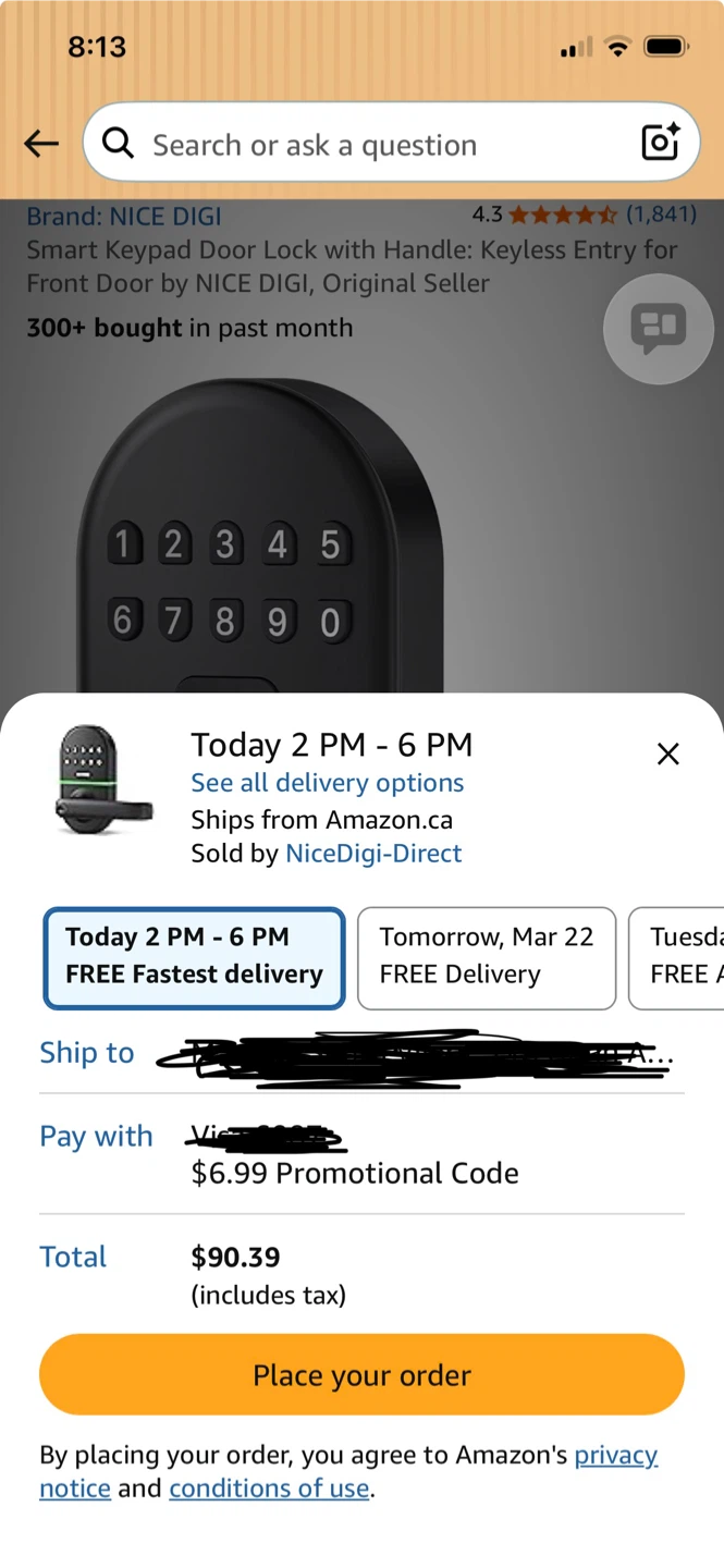 NICE DIGI Smart Door Lock with Handle - photo 2