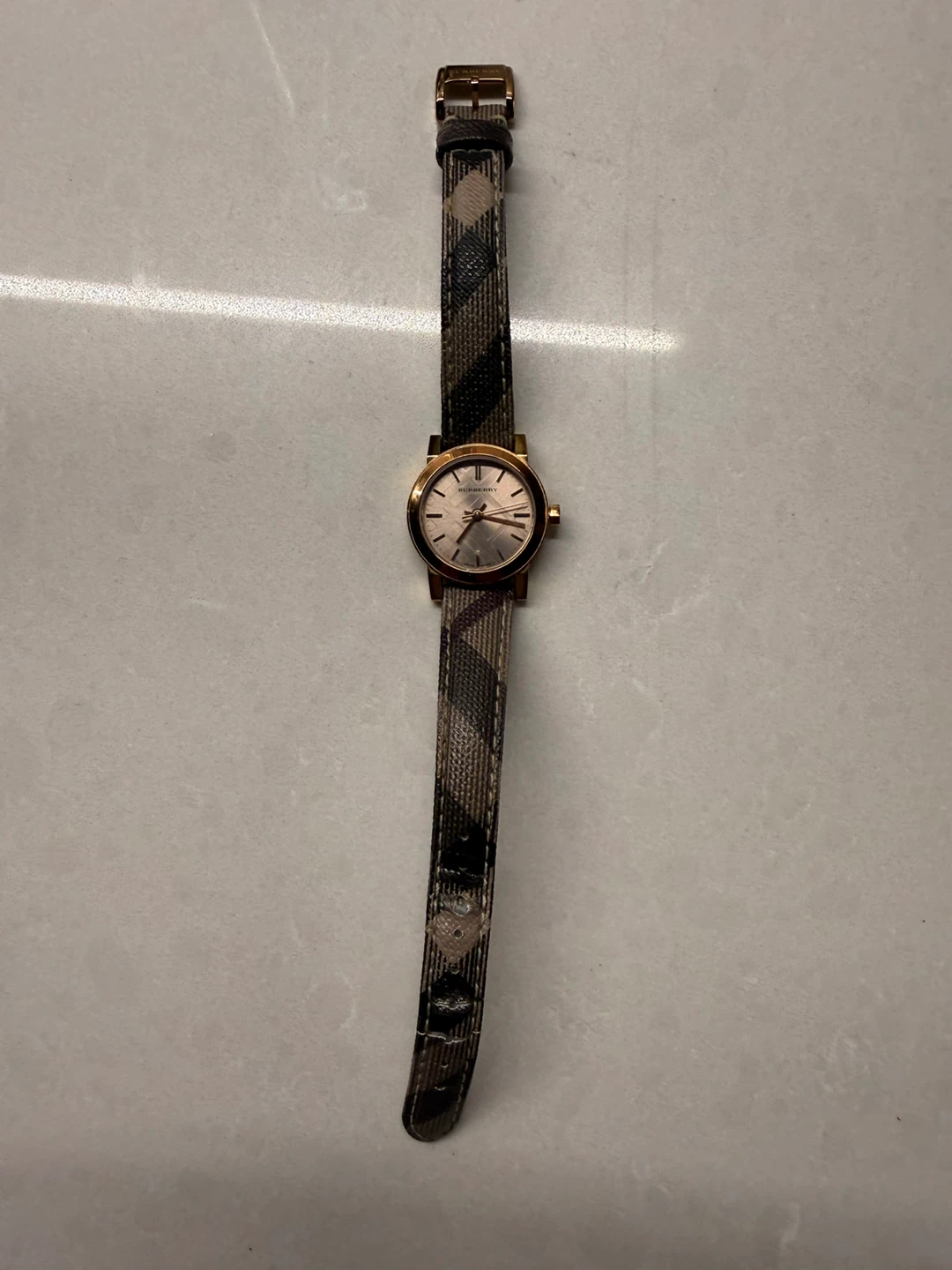 Burberry Ladies Watch with Check Strap