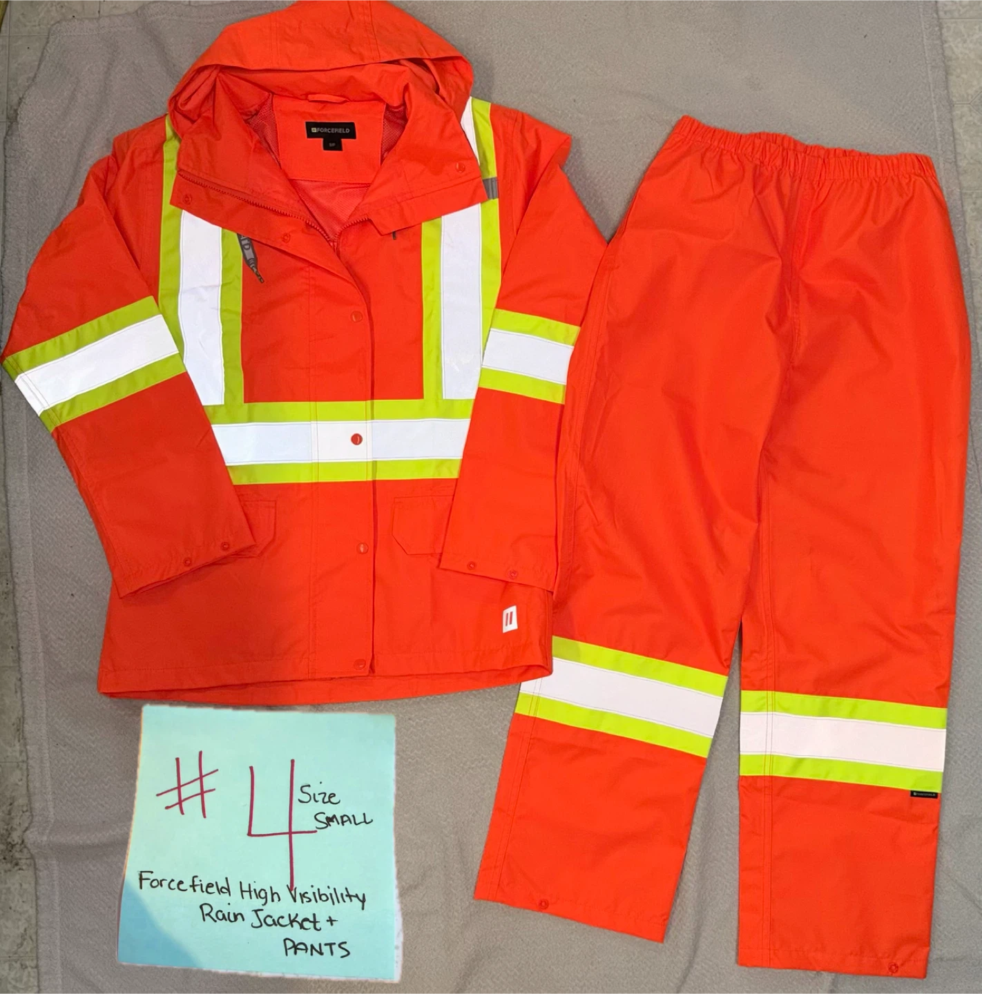 Forcefield High Visibility Rain Jacket & Pants Set - Small