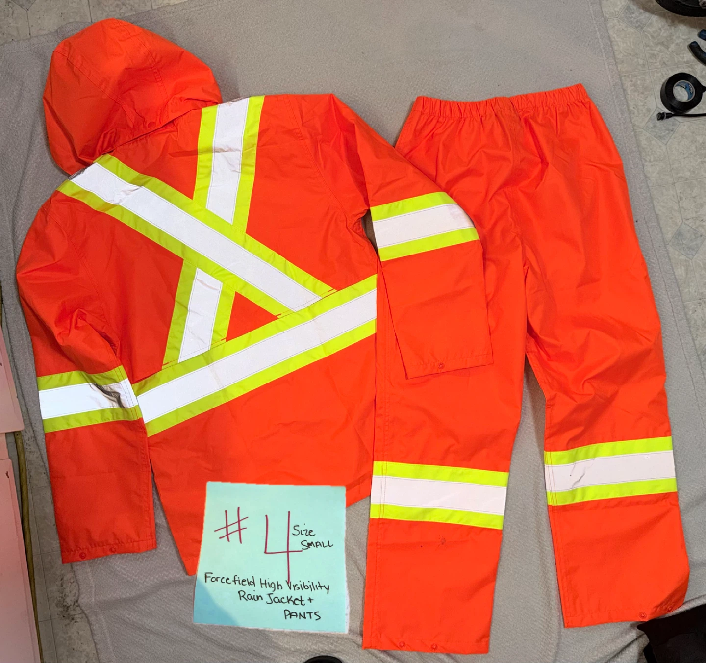 Forcefield High Visibility Rain Jacket & Pants Set - Small - photo 3