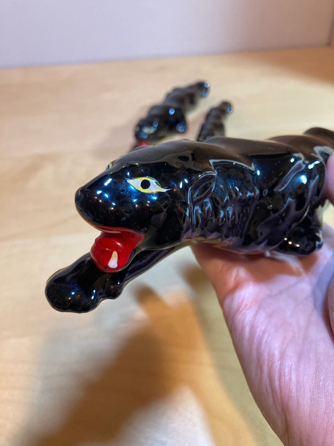 Vintage MCM 3 Black Panther Ceramic Figurines - Made in Japan - photo 2