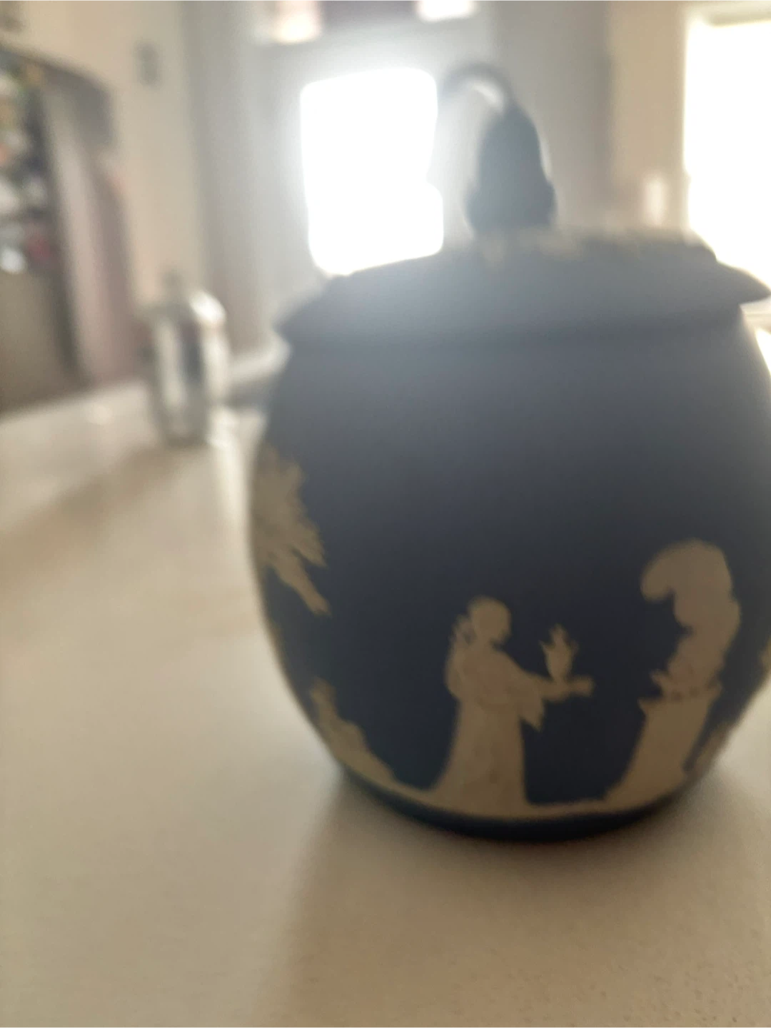 Blue Jasperware Wedgewood Trinket Box and Pot - photo 2