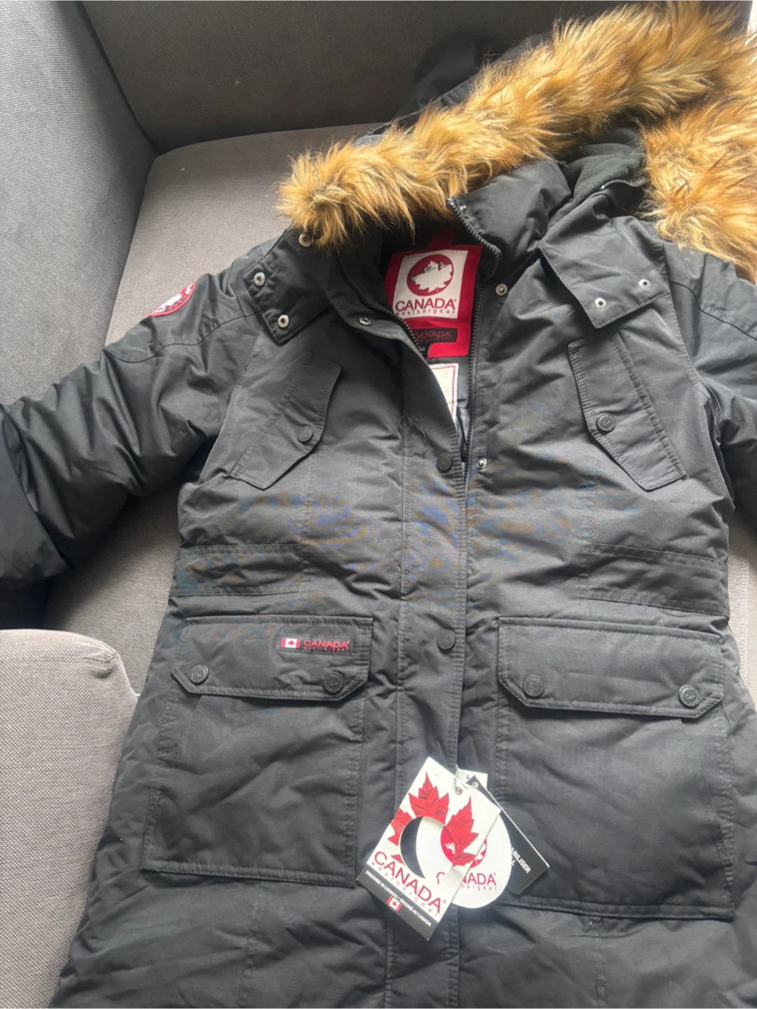 Canada Weathergear Black Parka Jacket Size L