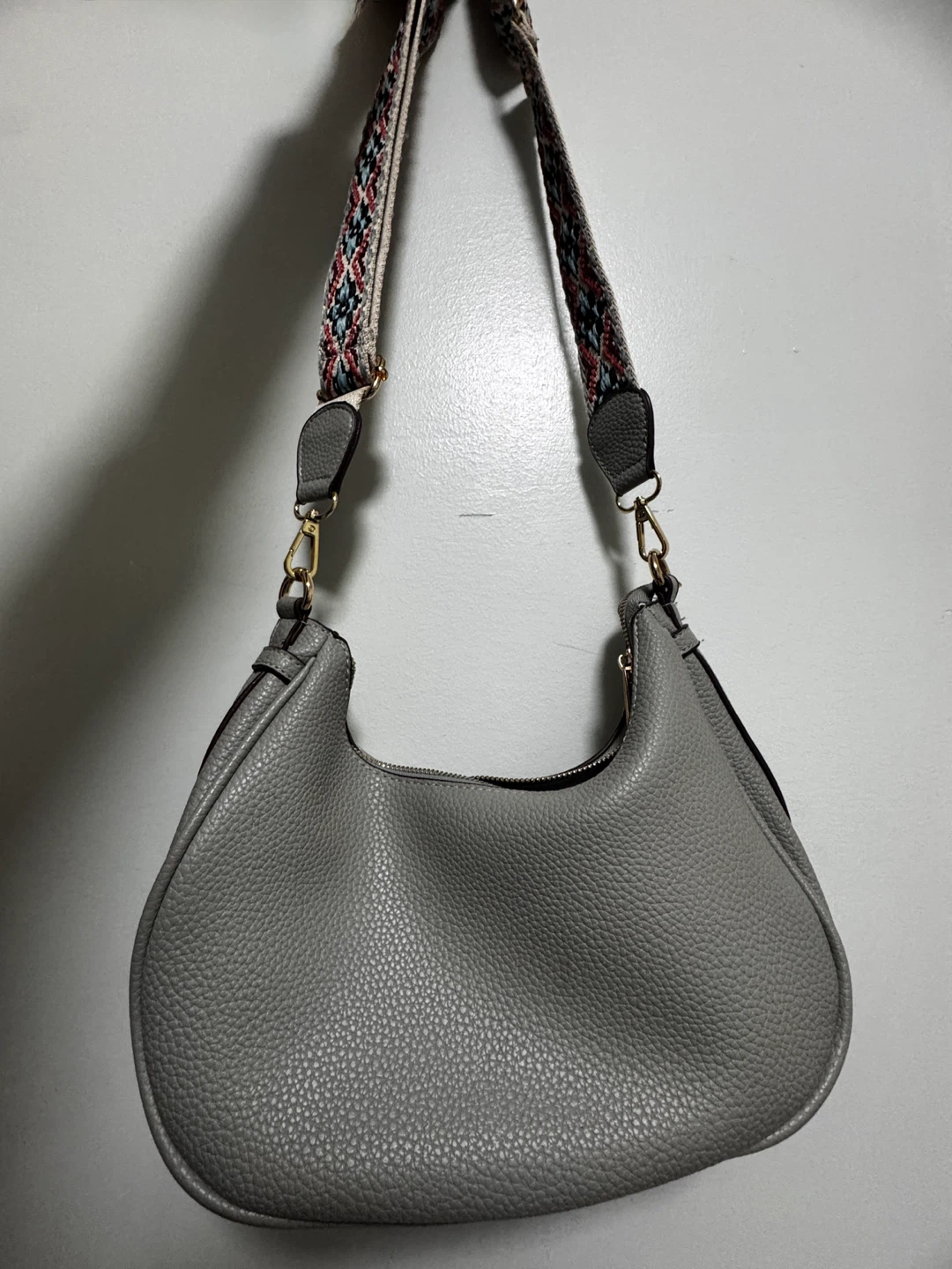 Gray Hobo Shoulder Bag with Adjustable Strap - photo 2
