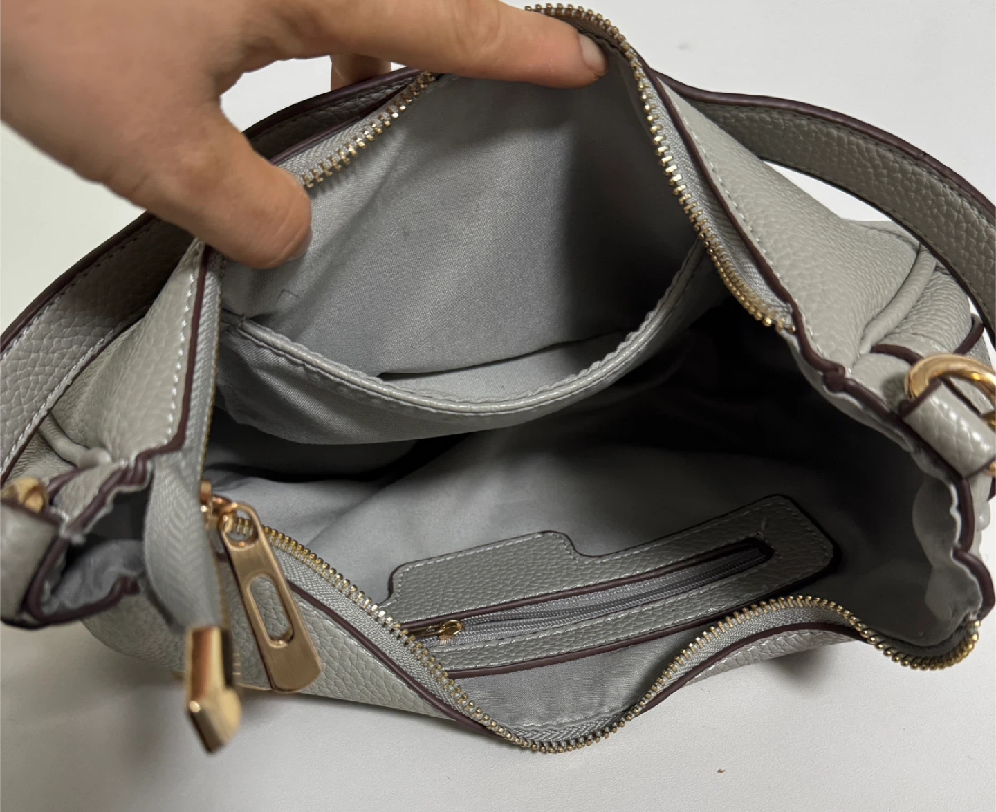 Gray Hobo Shoulder Bag with Adjustable Strap - photo 3