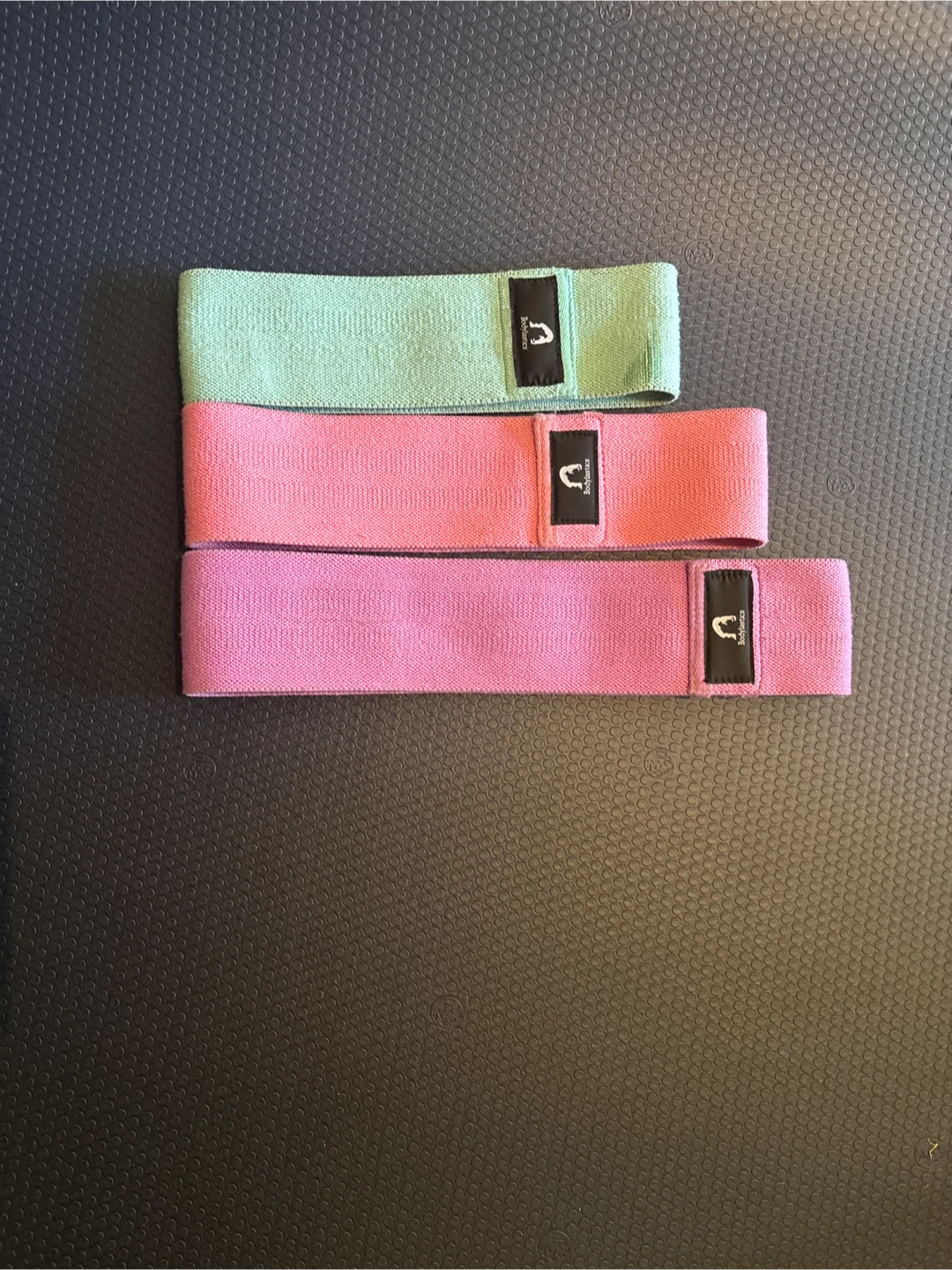 Set of 3 Resistance Bands - Mint Green & Pink