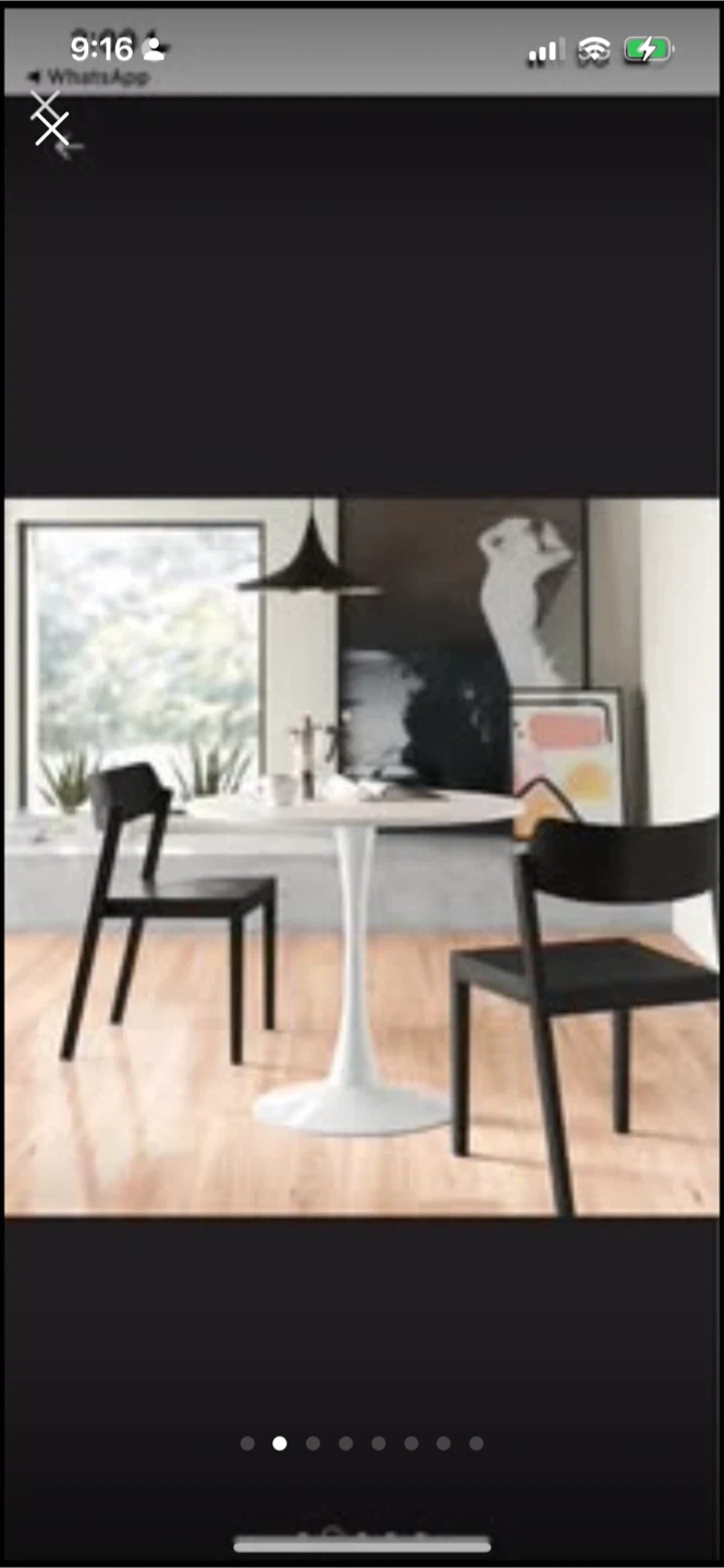 New White Round Pedestal Dining Table 31.5x31.5x28.5 inch - photo 5