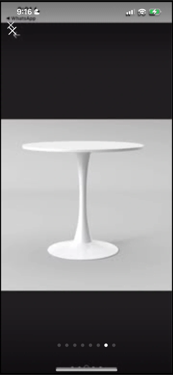 New White Round Pedestal Dining Table 31.5x31.5x28.5 inch - photo 2