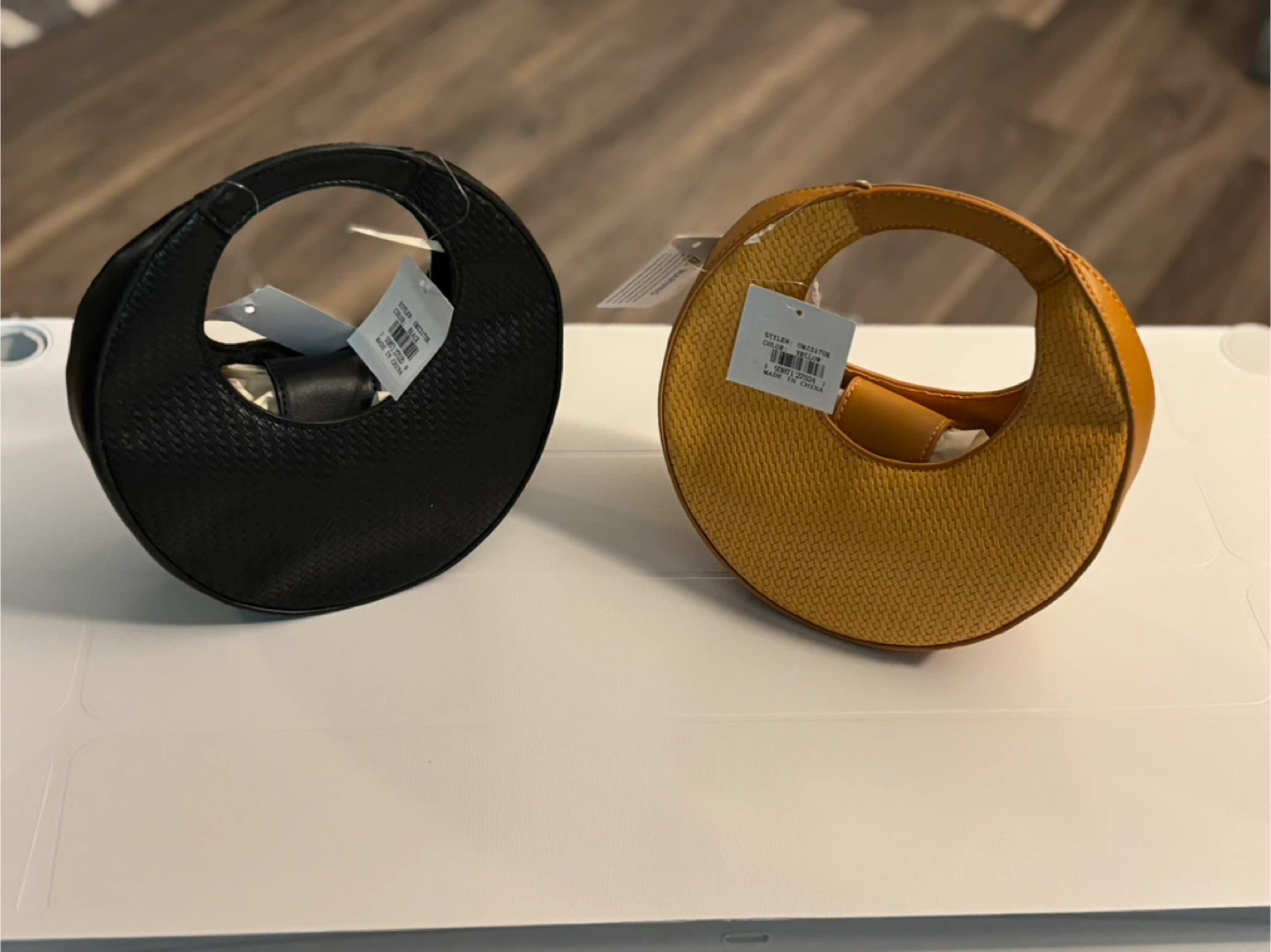 Circle Handle Handbags - Black & Mustard - photo 2