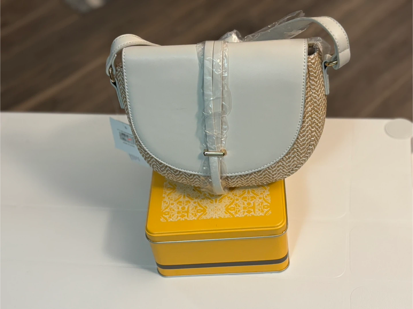 White & Straw Saddle Bag - photo 2