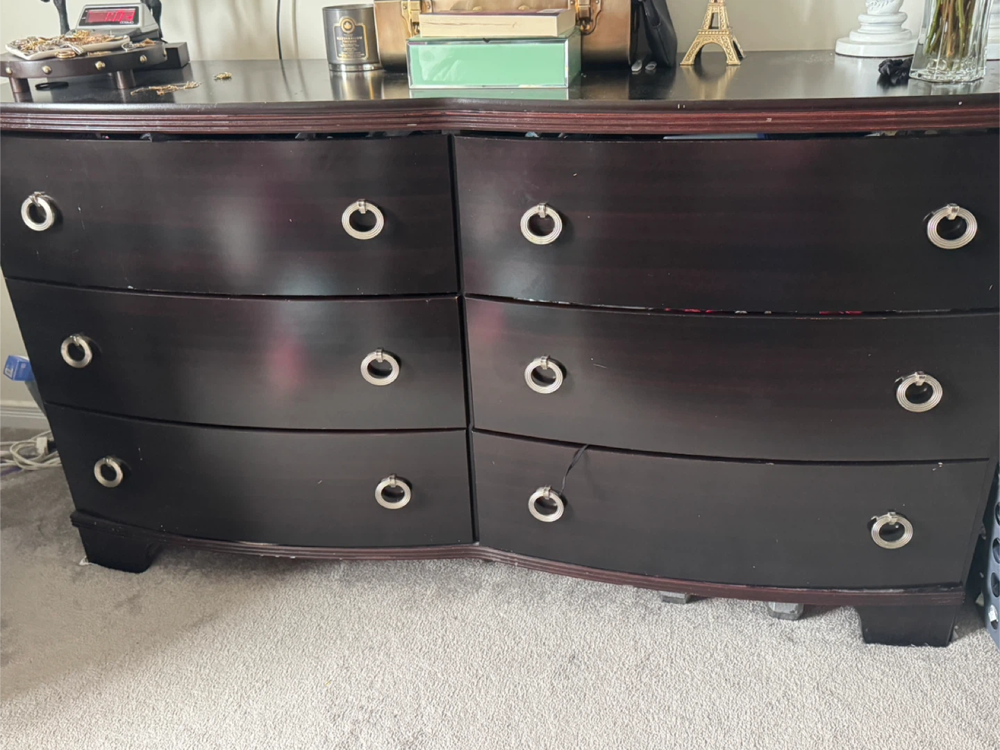 Dark Wood Dresser with 6 Drawers - photo 3