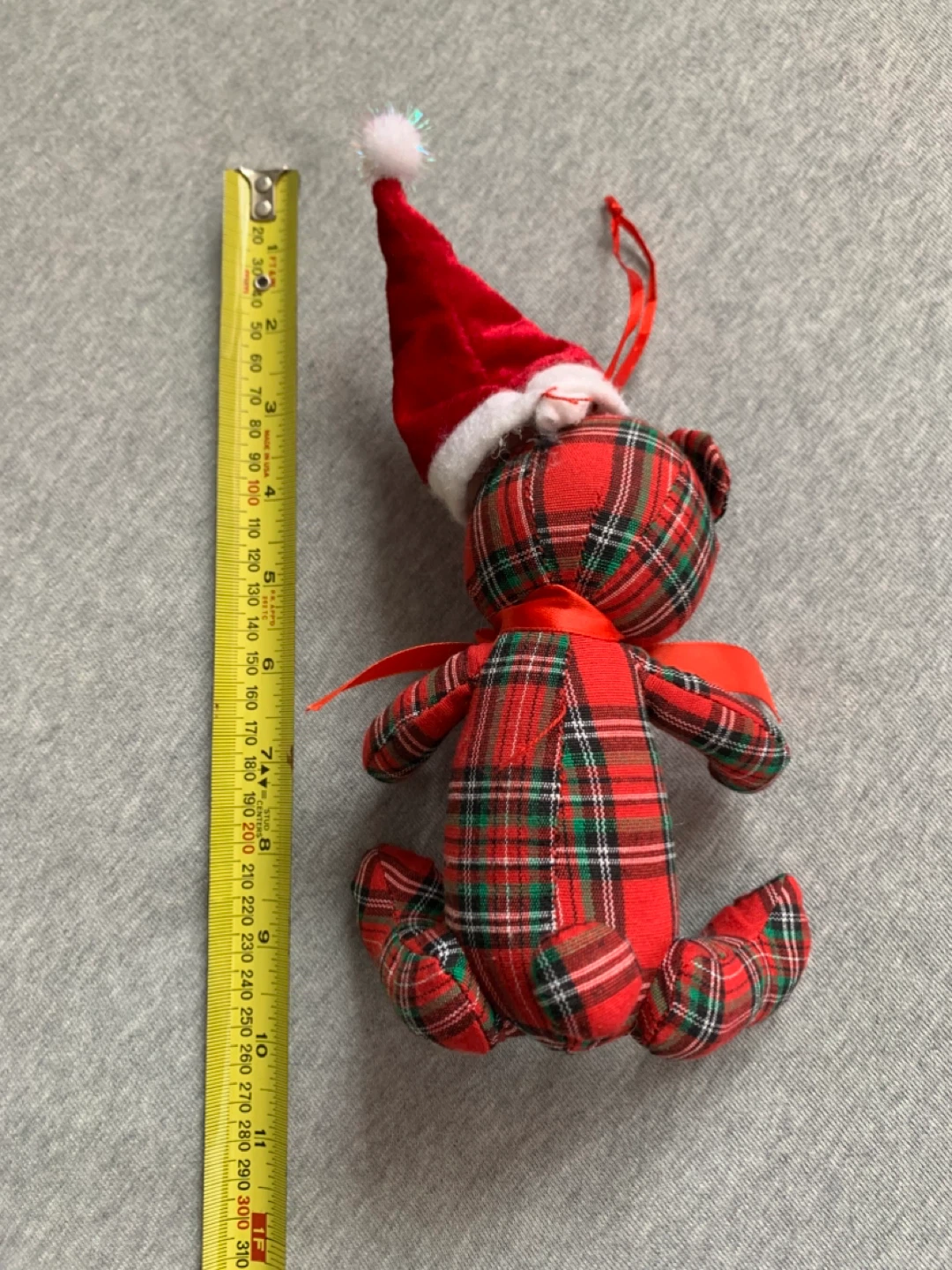 Large Tartan Teddy Bear Christmas Ornament - photo 2
