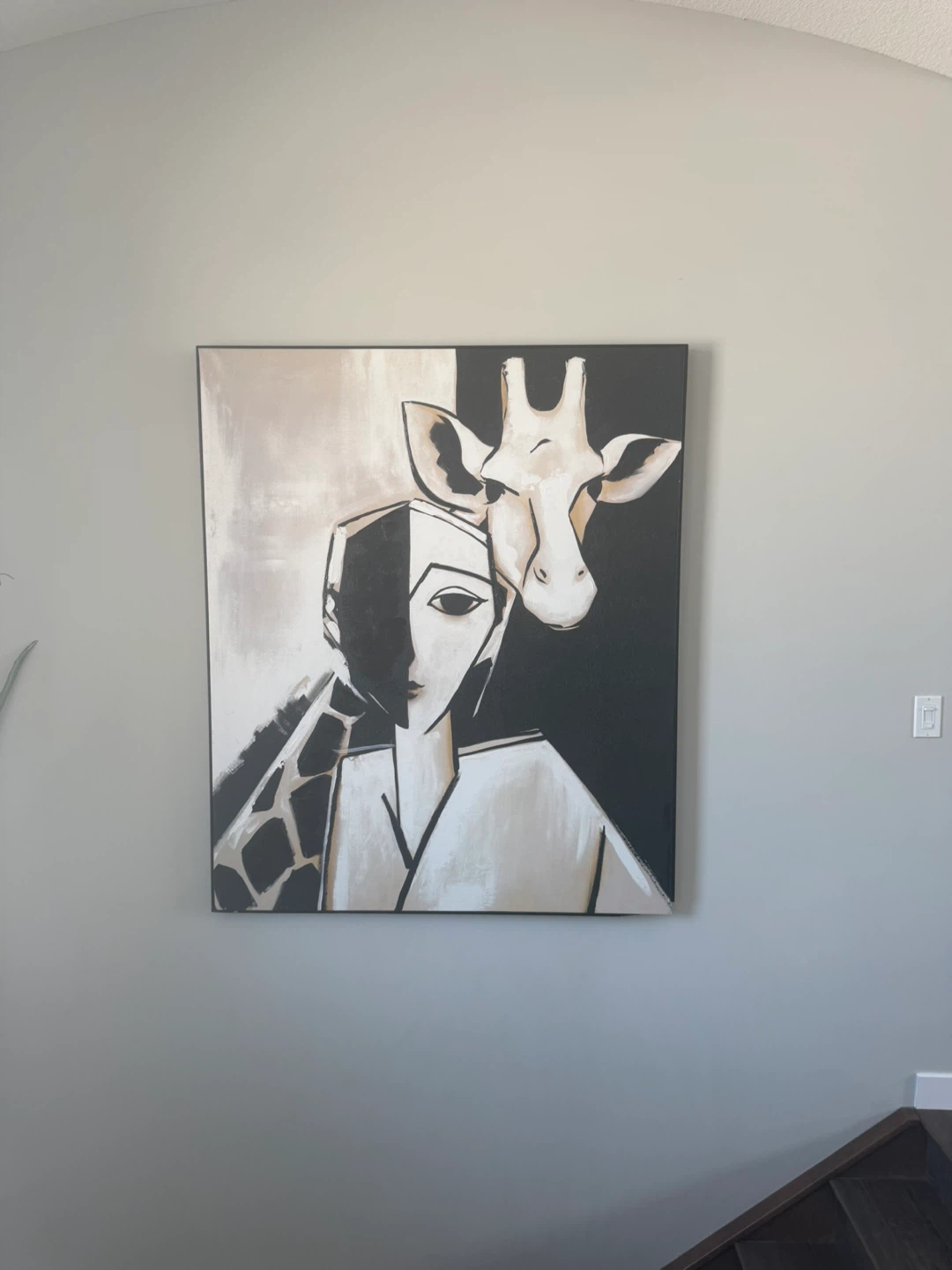 Abstract Giraffe and Woman Wall Art