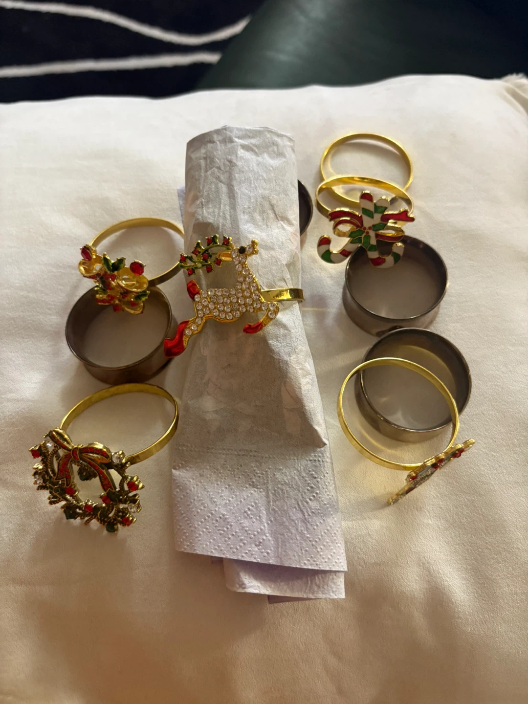 Set of 7 Christmas Napkin Rings