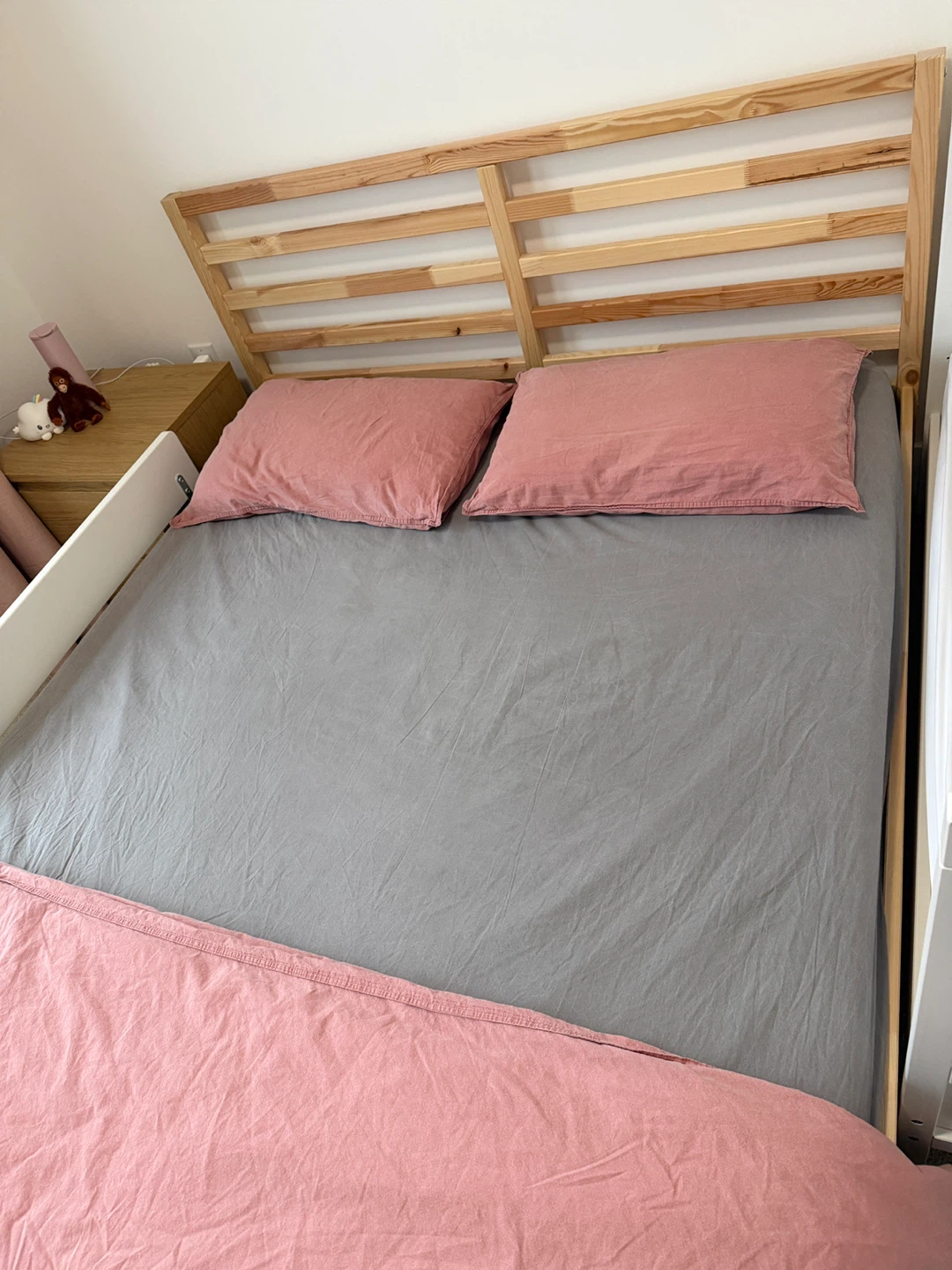 IKEA Wooden Bed Frame with Headboard - photo 2