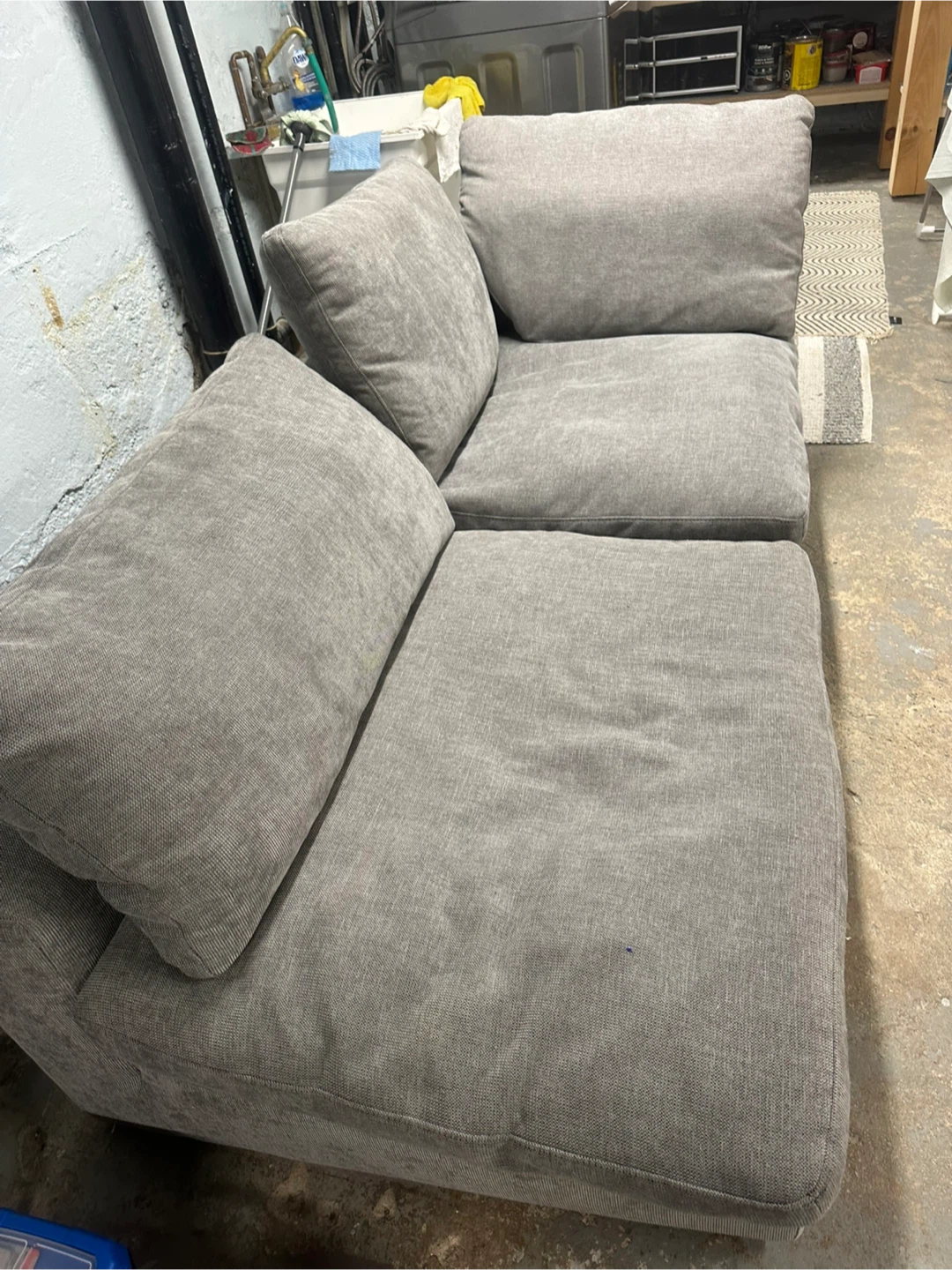Grey Fabric Loveseat Sofa - photo 2