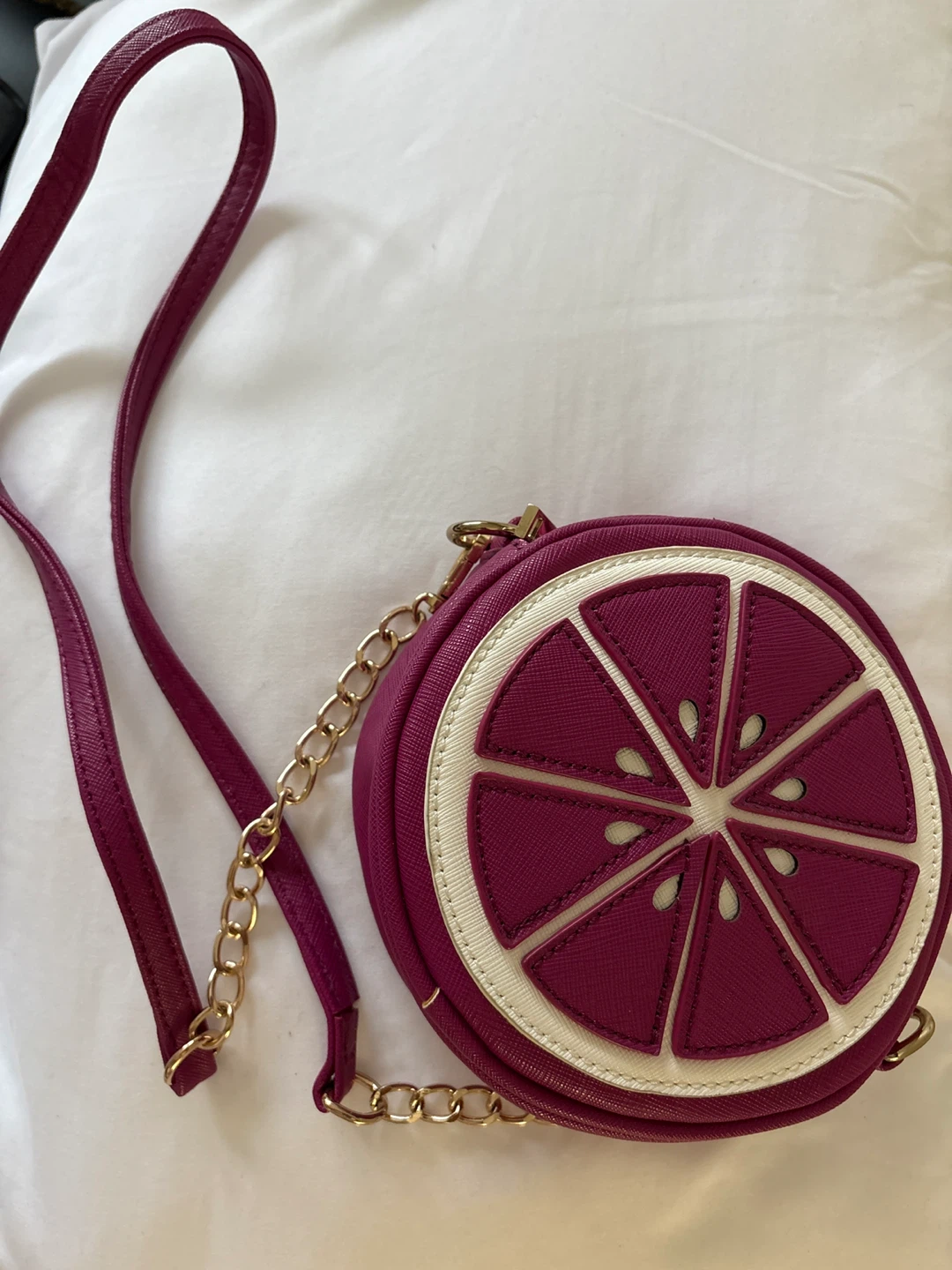 Purple Orange Slice Round Crossbody Bag - photo 2