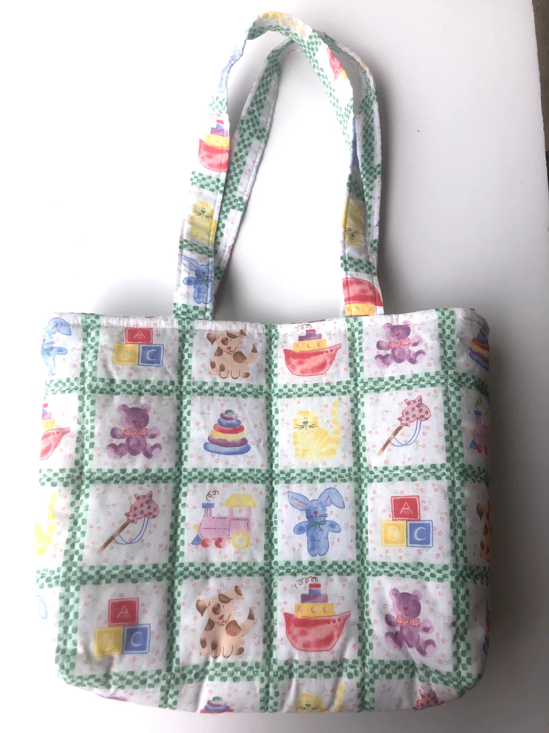 Quilted Baby Toy Tote Bag