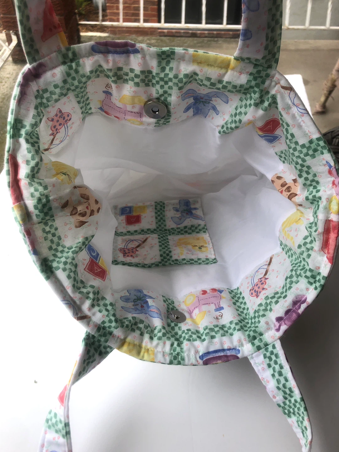Quilted Baby Toy Tote Bag - photo 2