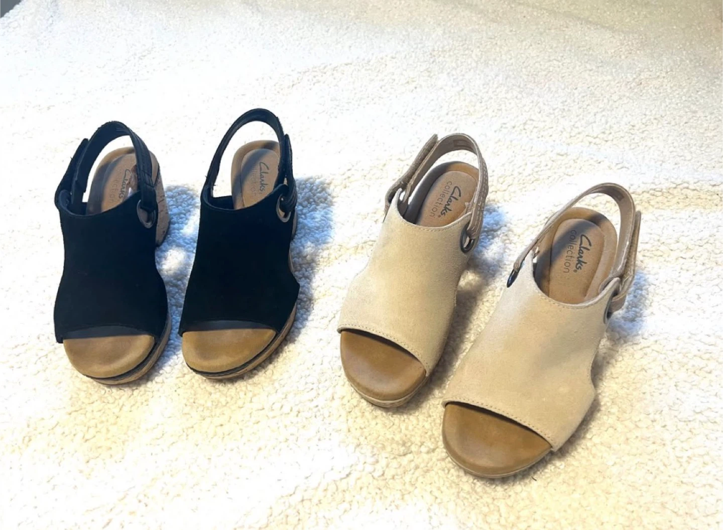 Clarks Giselle Sea Wedge Sandals - Tan Suede - photo 2