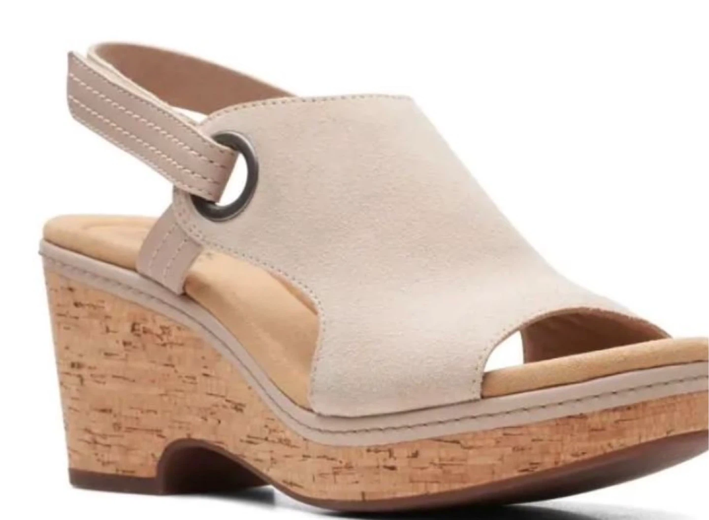 Clarks Giselle Sea Wedge Sandals - Tan Suede