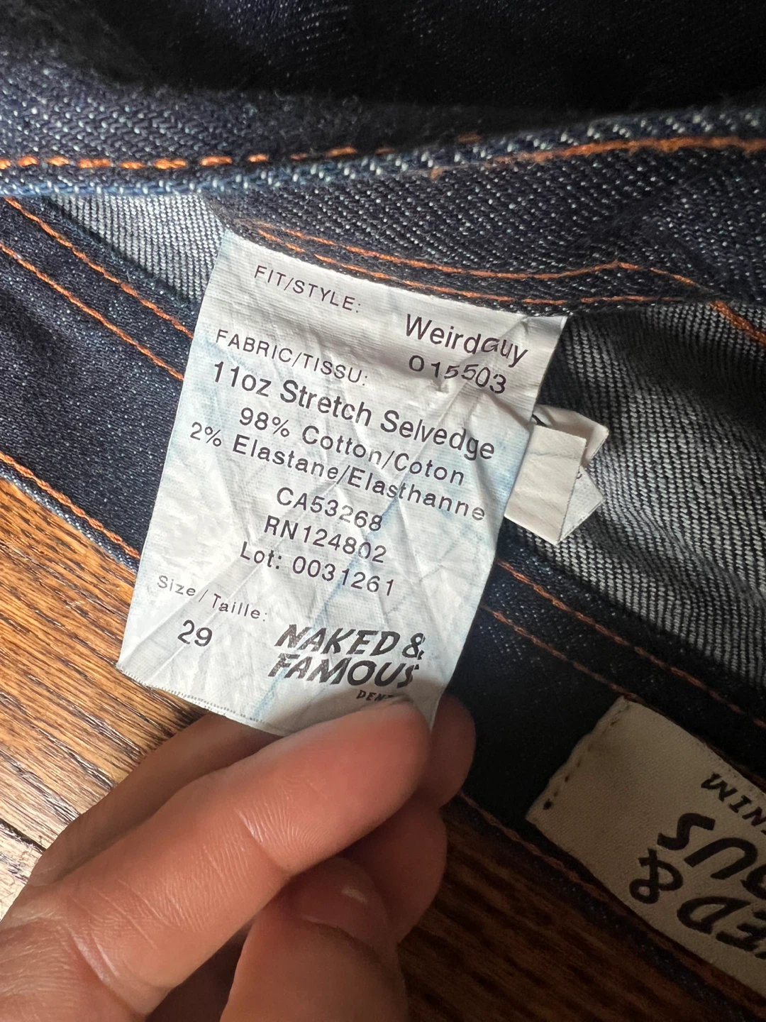 Raw Denim Naked & Famous Jeans - Size 29 - photo 3