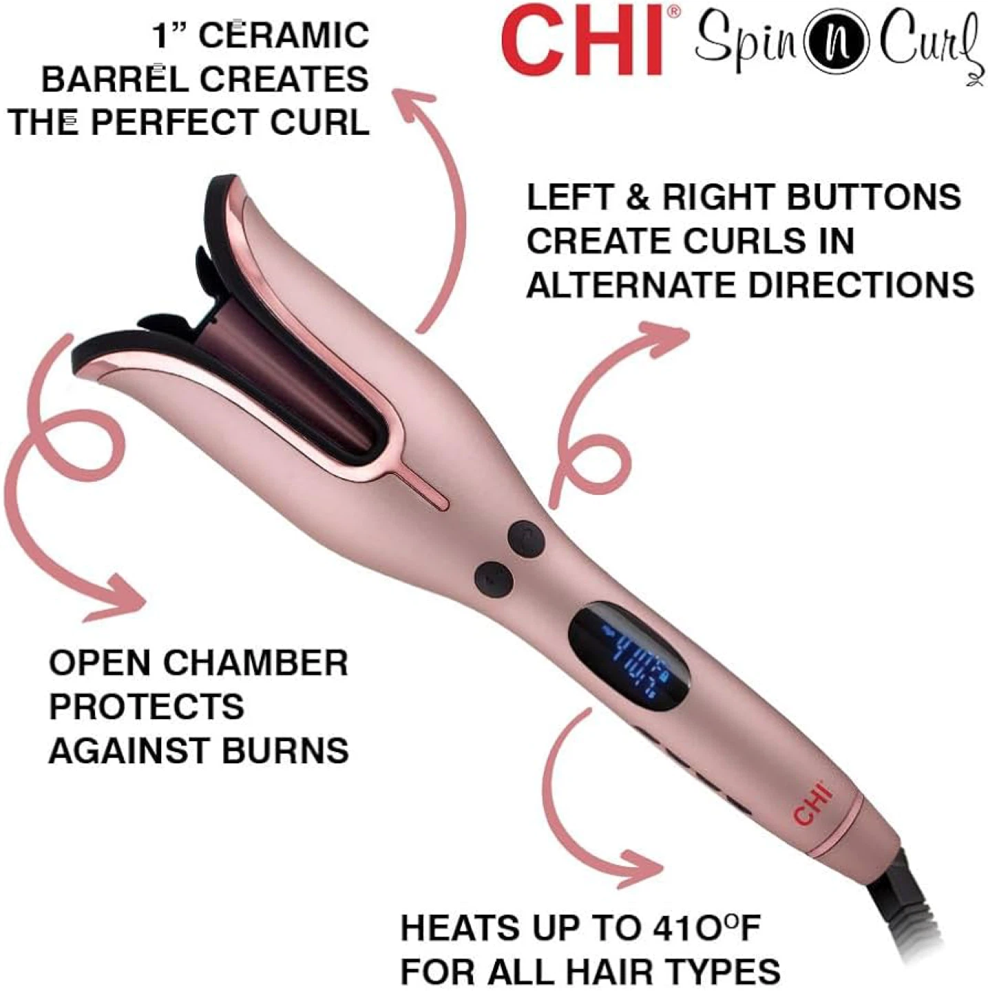 CHI Spin N Curl Automatic Hair Curler - Rose Gold - photo 3