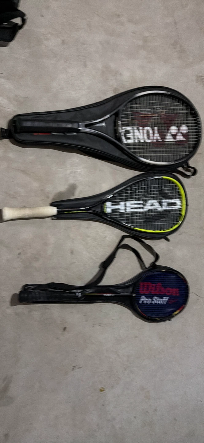 Yonex, Head & Wilson  Rackets with Covers