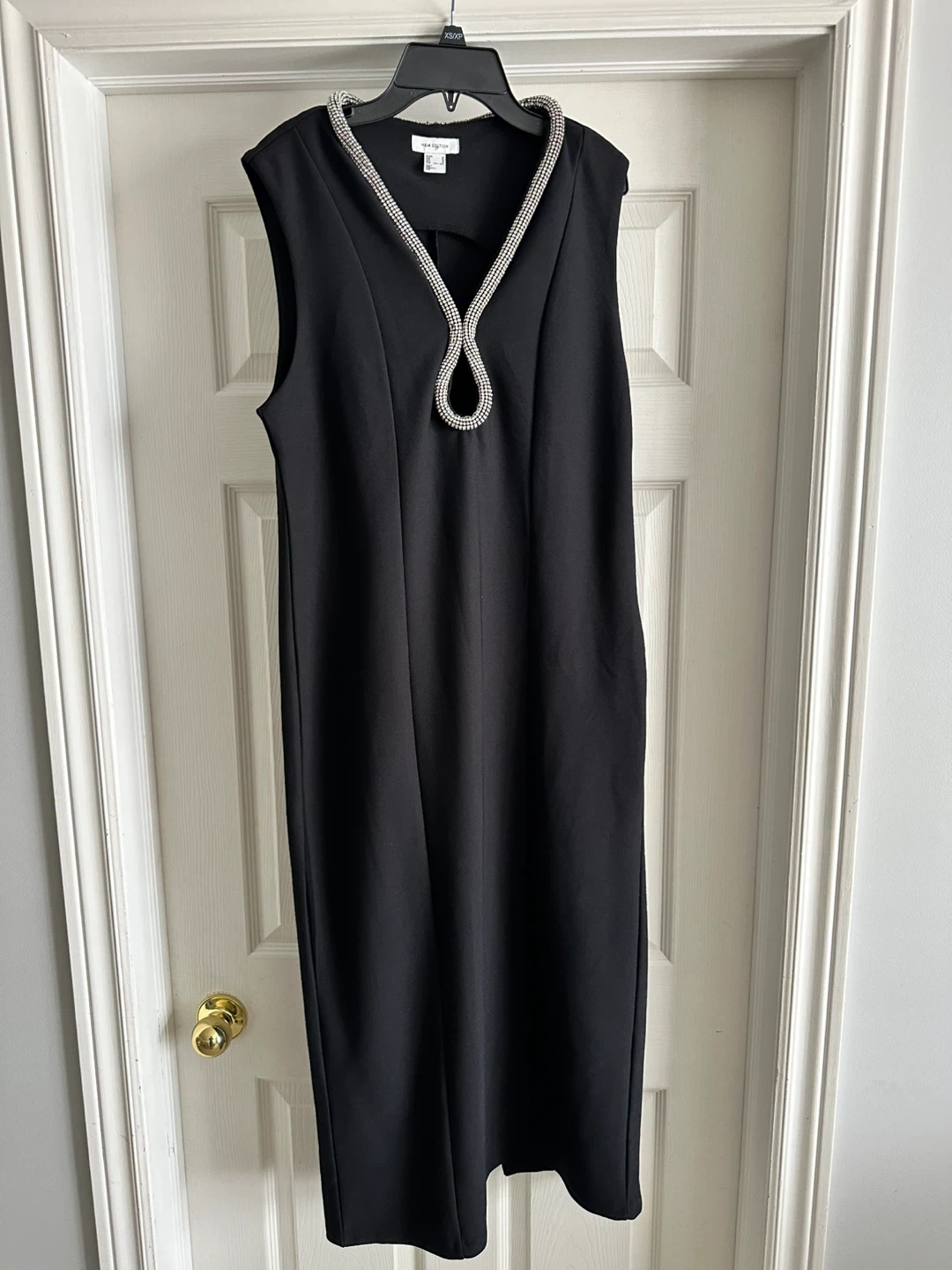 H&M Edition Black Sleeveless Dress with Rhinestone Detail