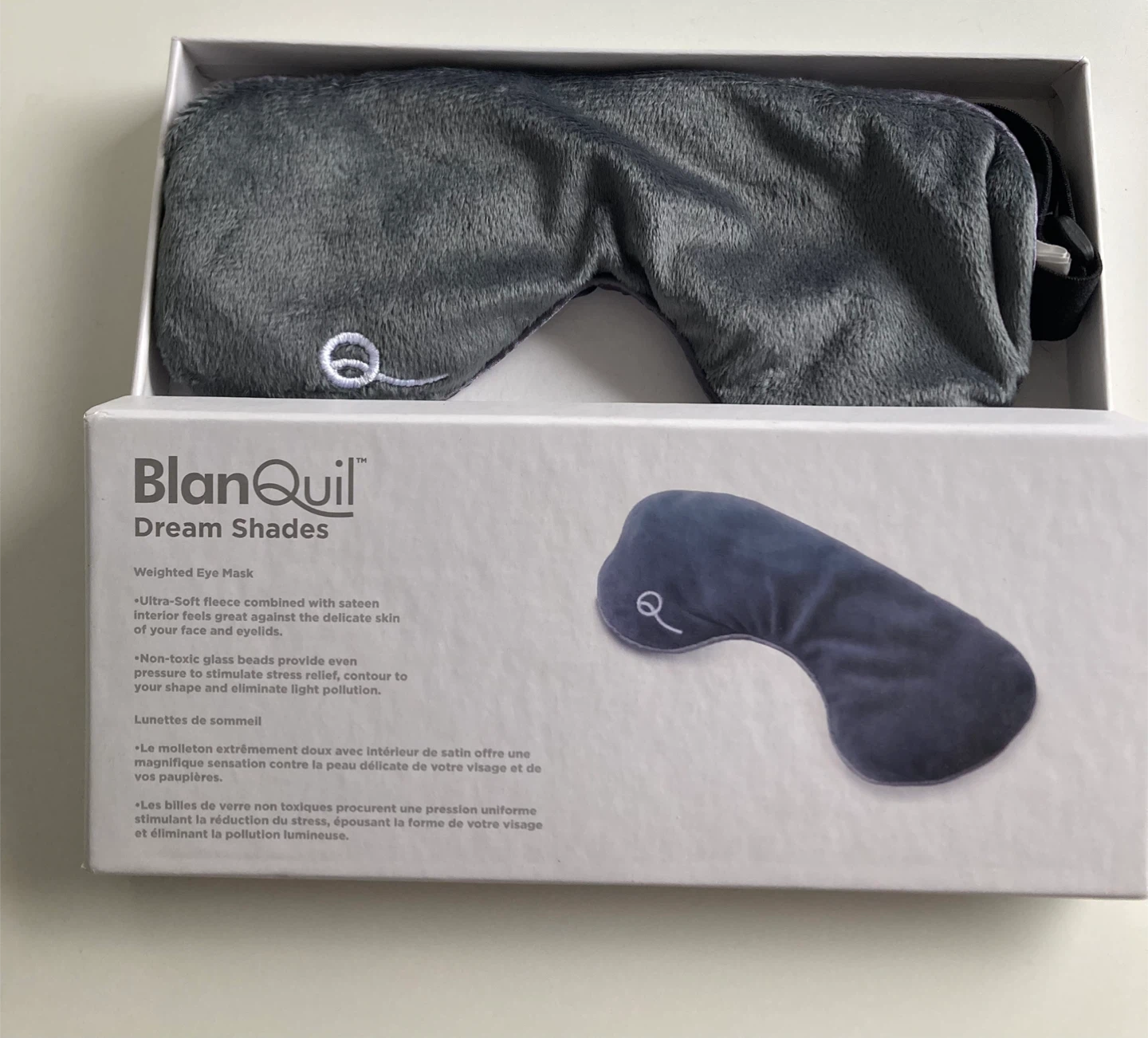 BlanQuil Dream Shades Weighted Eye Mask - Grey