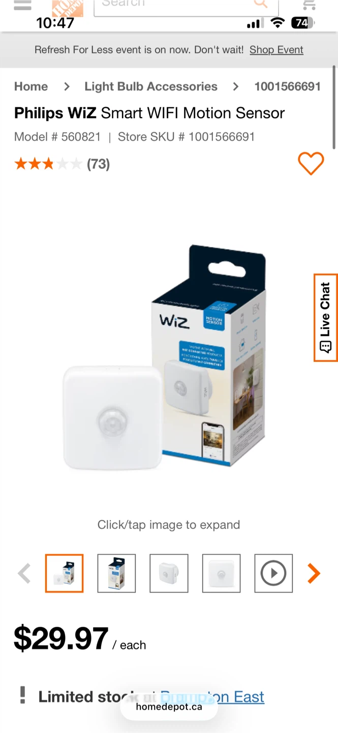 Wiz Smart WIFI Motion Sensor