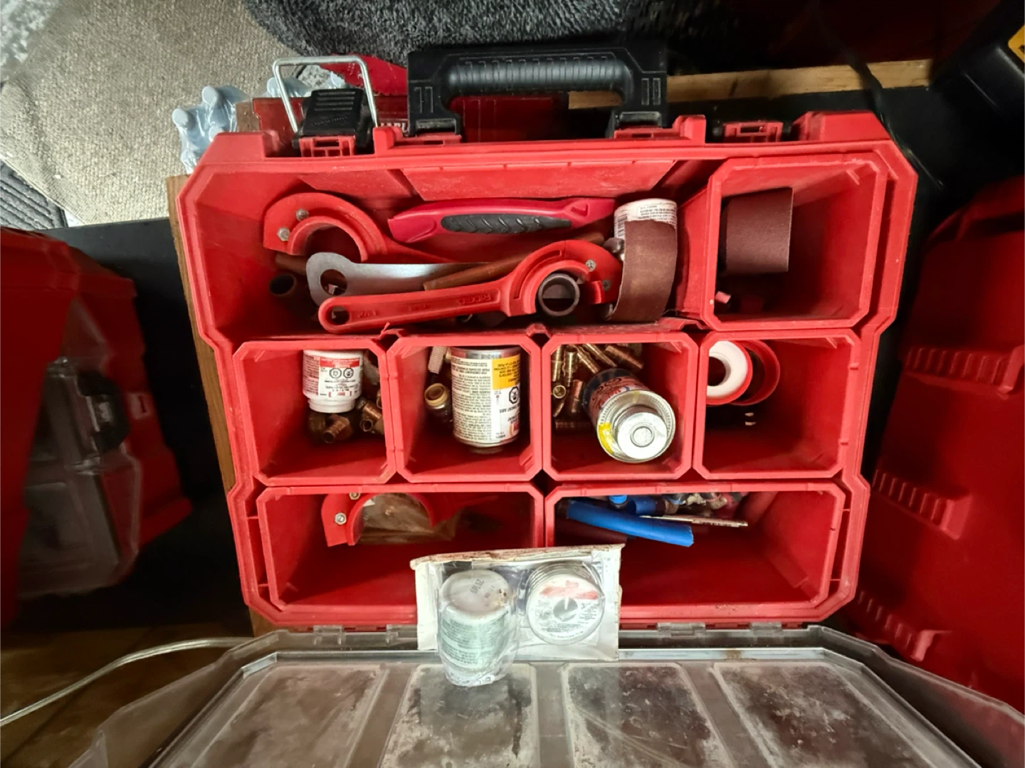GREAT DEAL!! Milwaukee Packouts x3 with Plumbing Supplies - photo 2