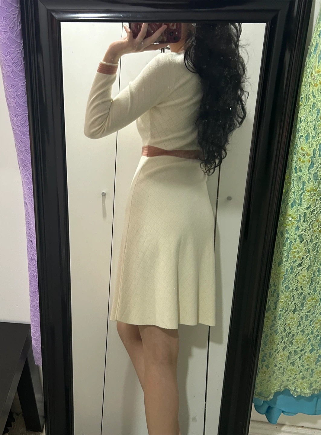 Cream and Pink Knit Dress - photo 2