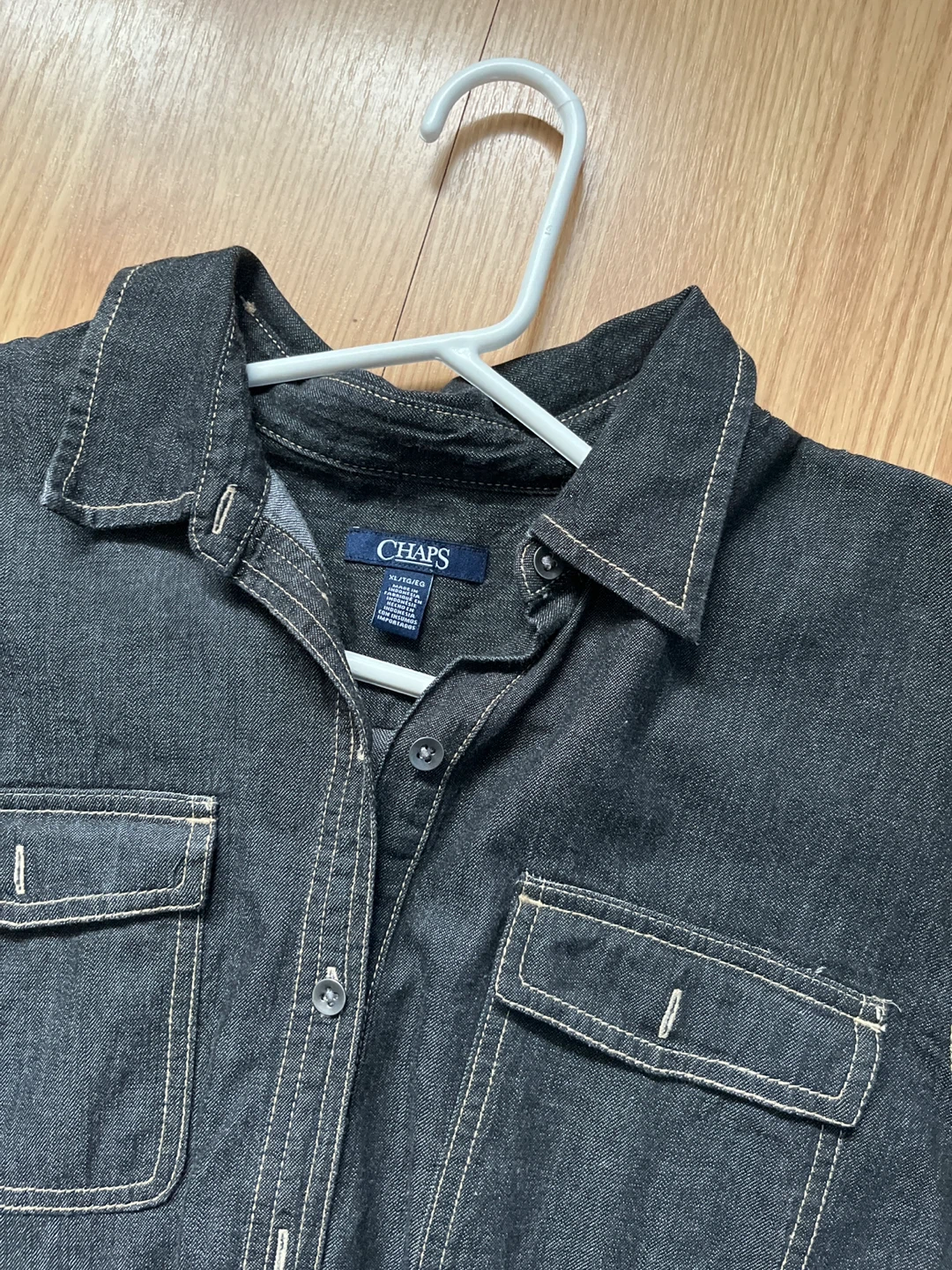 Chaps Women's Dark Wash Denim Shirtdress Size XL - photo 2